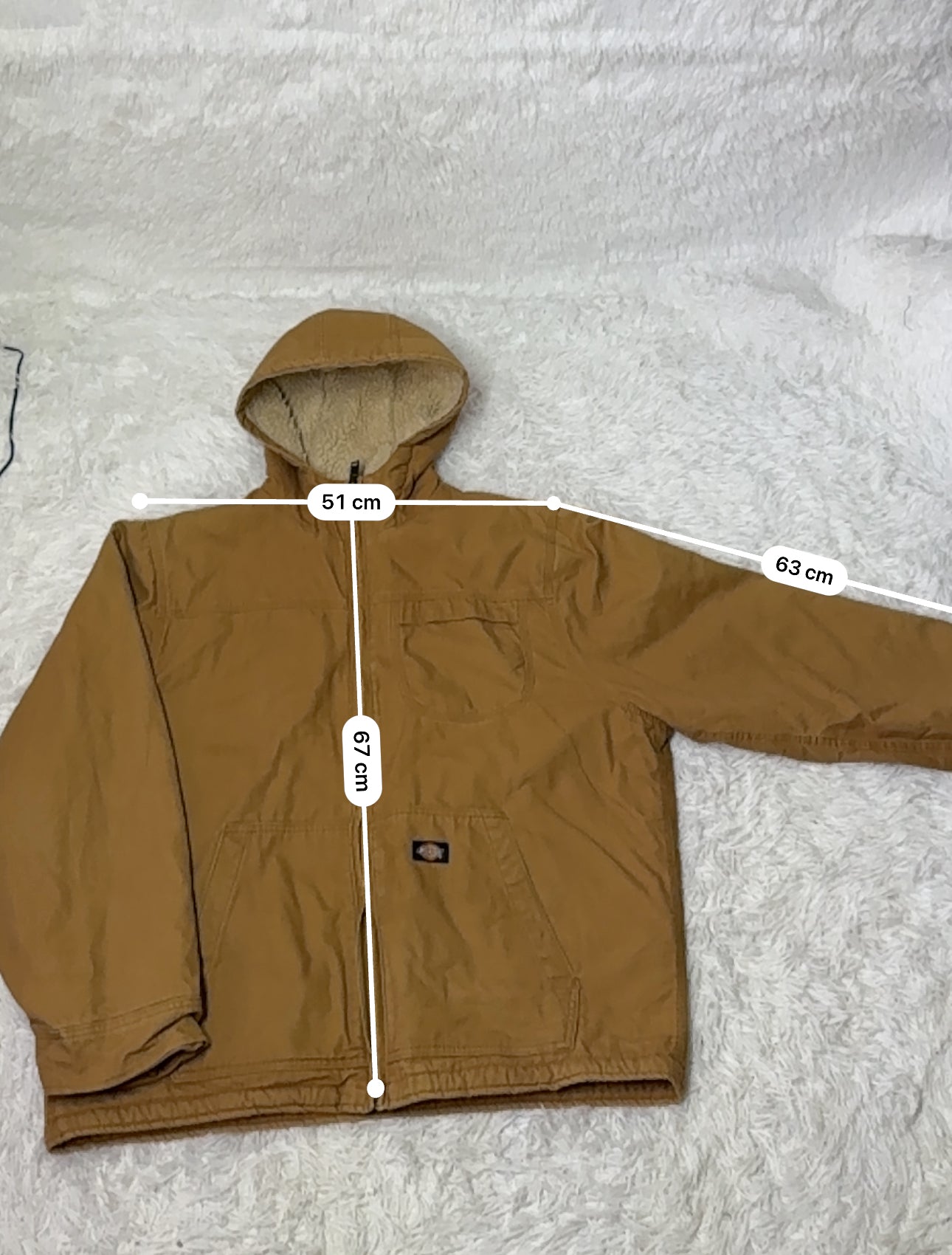 Veste Dickies à capuche doublée sherpa – marron – XL