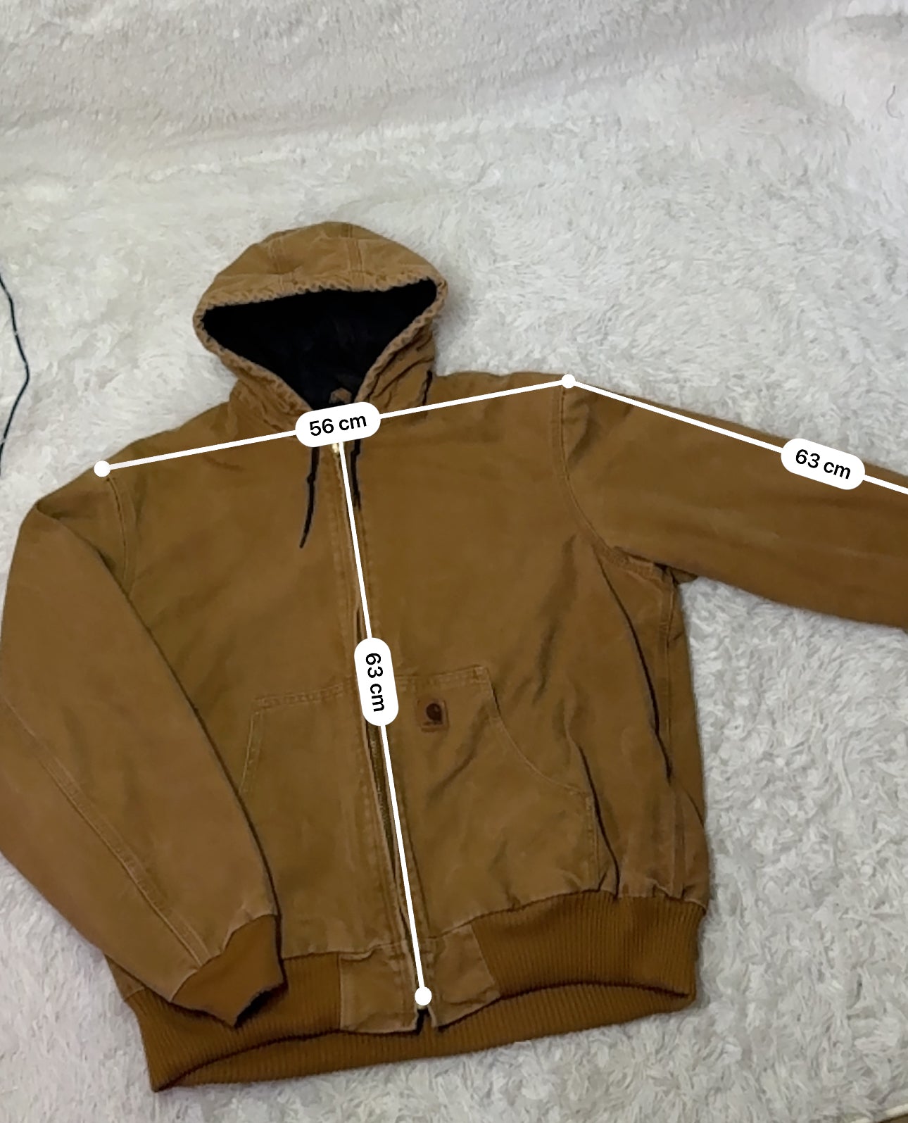 Veste Carhartt à capuche doublée matelassée – marron – XL