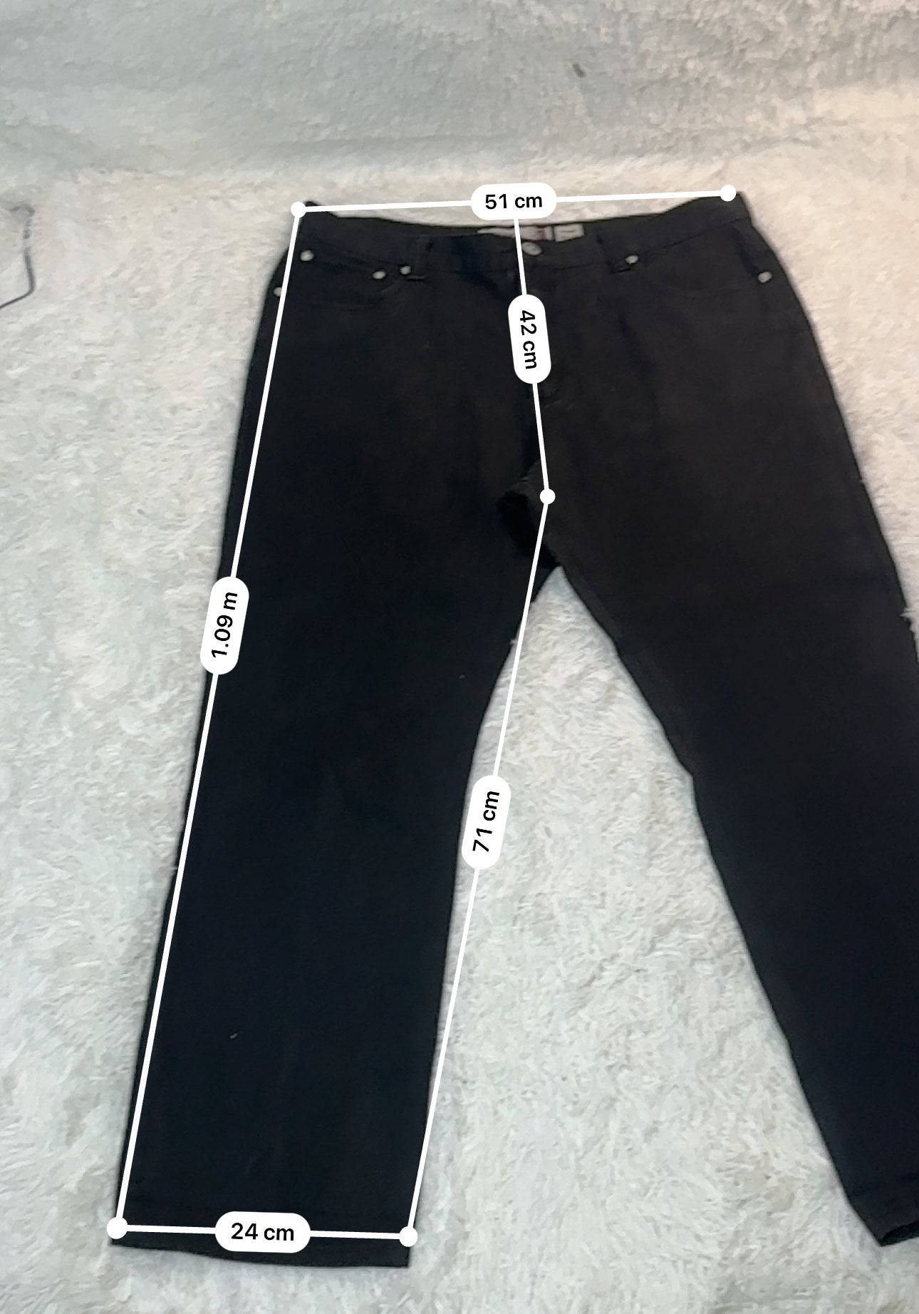 Jean PJMARK Noir – Coupe Droite Épaisse – Style Minimal & Vintage - Taille FR 54