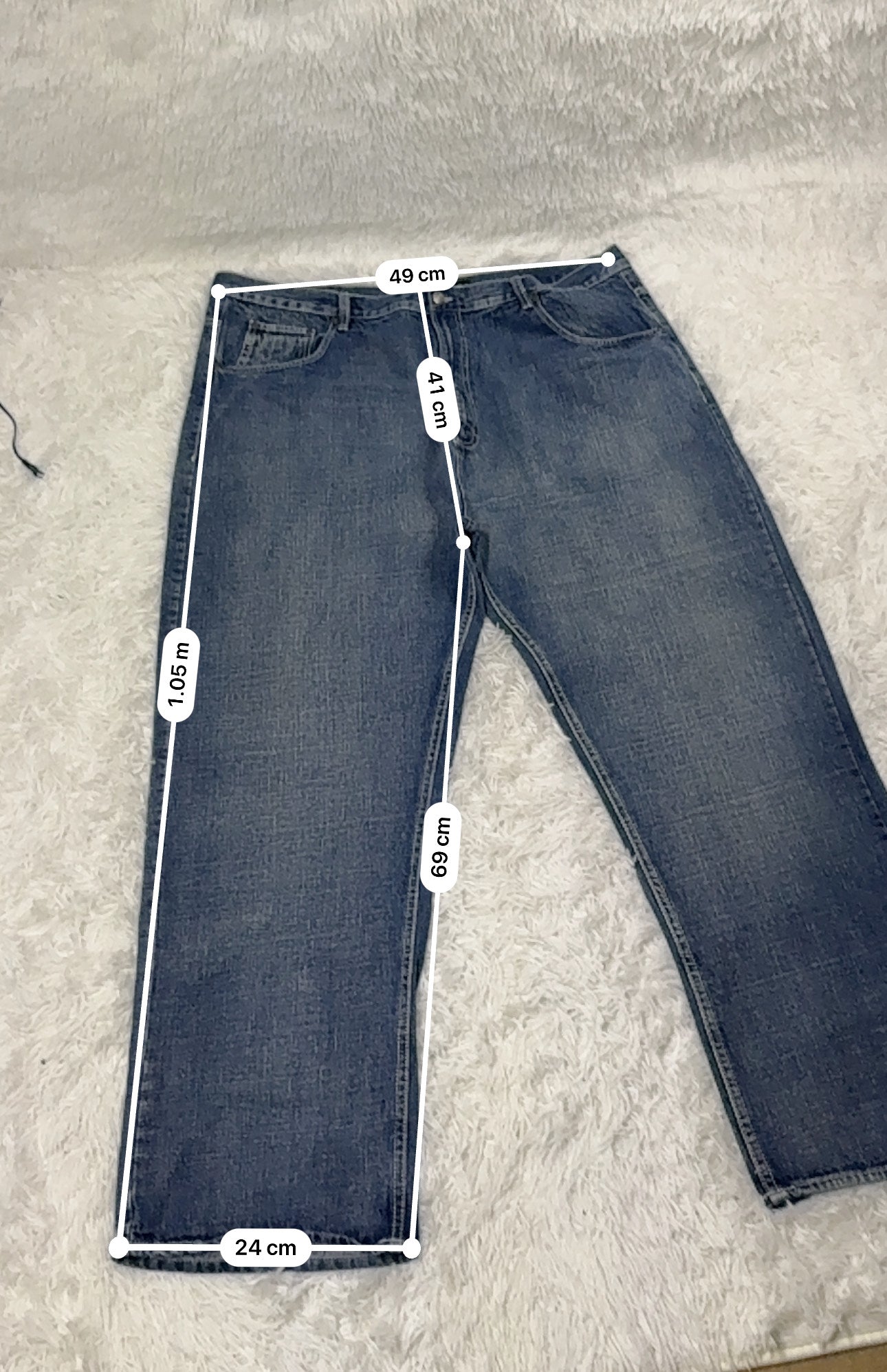 Jean Beverly Hills Polo Club – Coupe Droite Loose Vintage – Bleu Clair Délavé - Taille FR 56