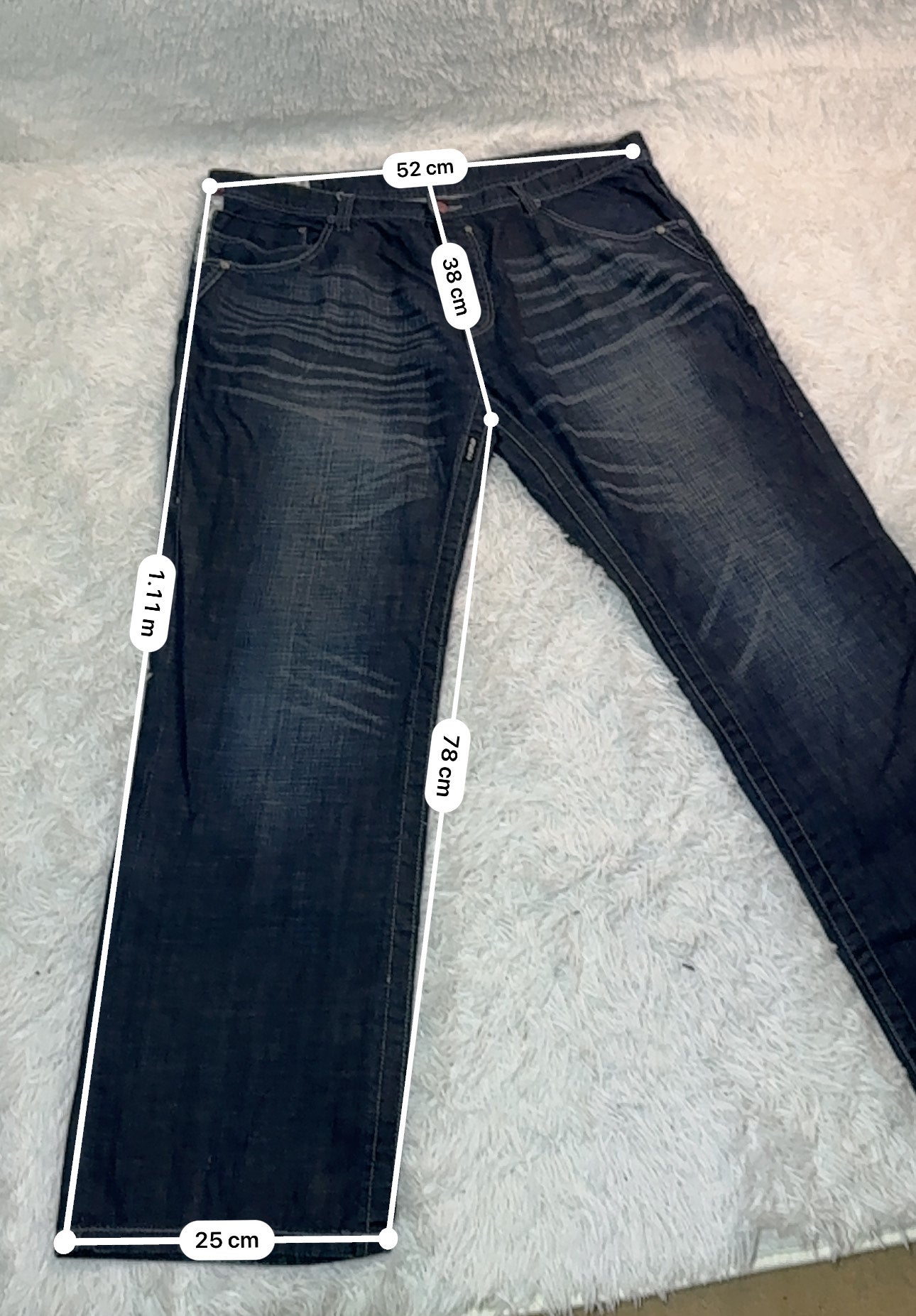 Jean Parish Vintage – Délavage Foncé / Détails Brodés - Taille FR 52