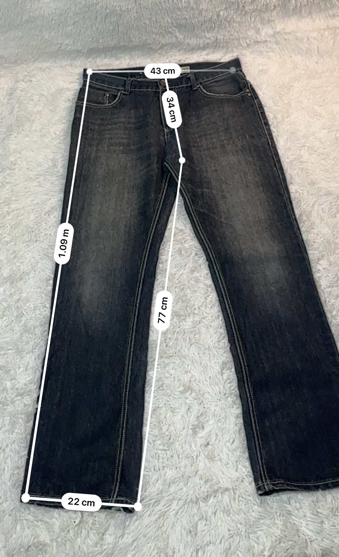 Jean Sokool Denim – Straight Fit / Délavage Foncé - Taille FR 42