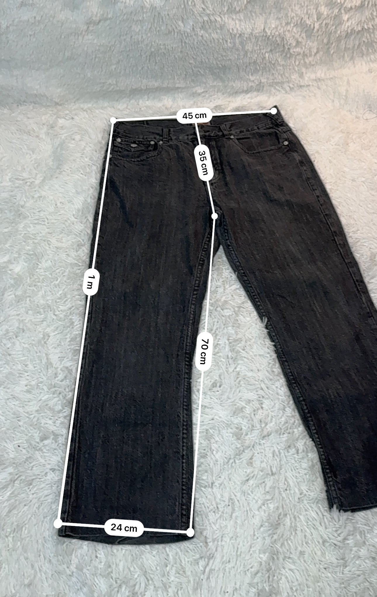 Jean Buffalo – Wide Fit Charcoal / Détails Boutonnés Vintage - Taille FR 46