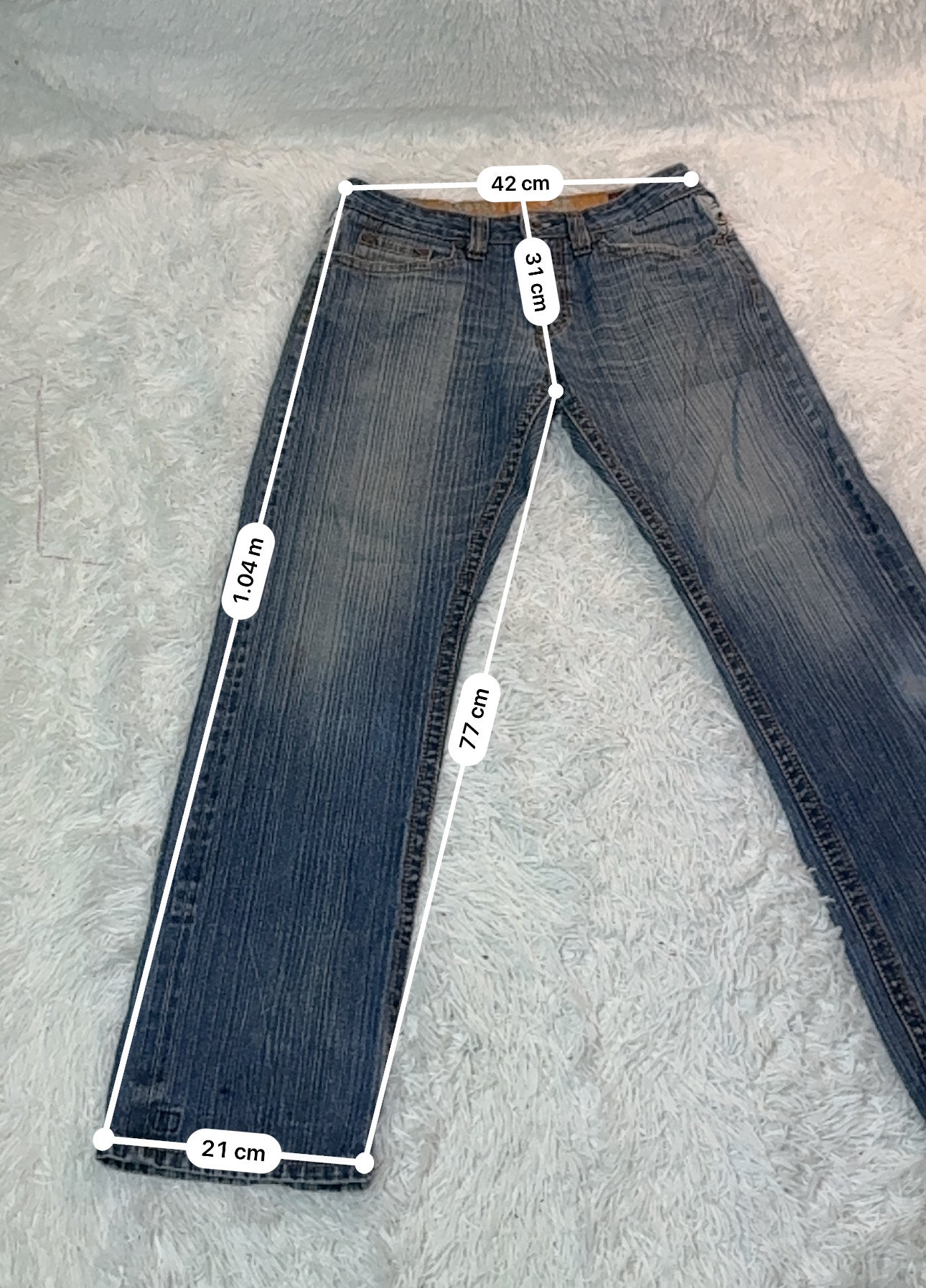 Jean Imperial Junkie – Brodé Dragon / Délavage Bleu Clair Vintage - Taille FR 42