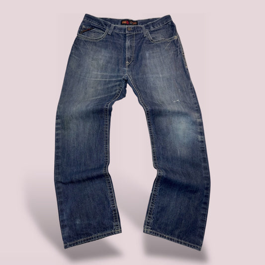 Jean Ariat FR Work M4 – Bootcut Low Rise / Délavage Bleu Usé Taille FR 48