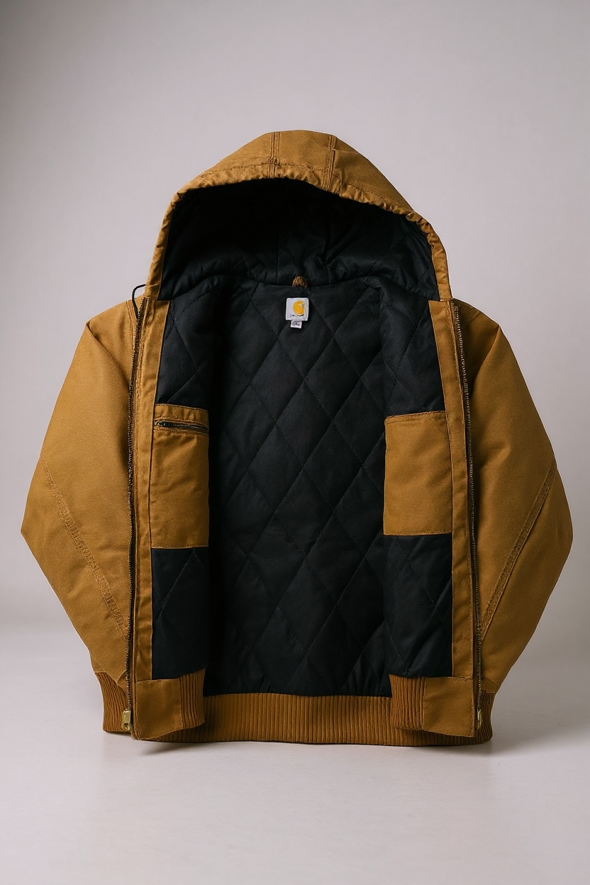 Veste Carhartt à capuche doublée matelassée – marron – XL