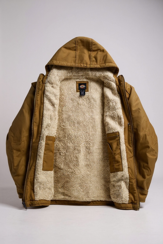 Veste Dickies à capuche doublée sherpa – marron – XL