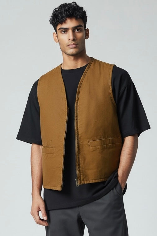 Veste Carhartt sans manches doublée sherpa – marron - Taille S