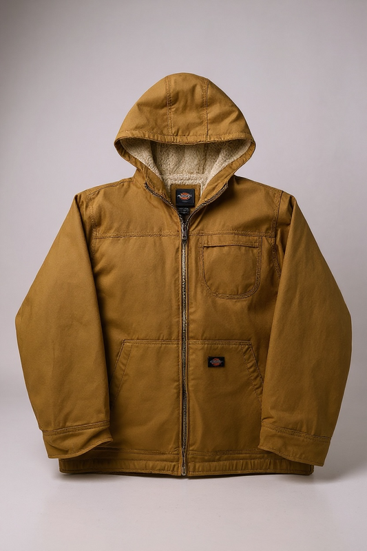 Veste Dickies à capuche doublée sherpa – marron – XL