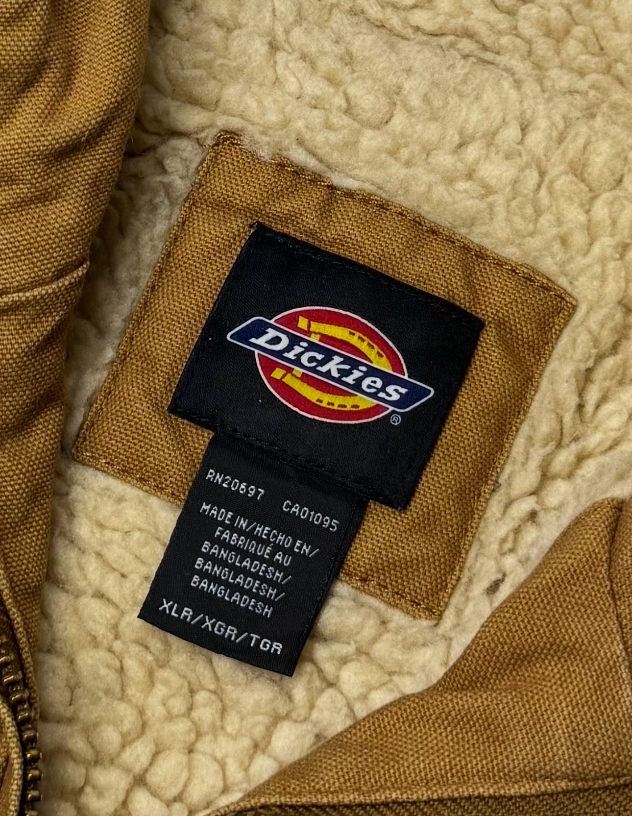 Veste Dickies à capuche doublée sherpa – marron – XL
