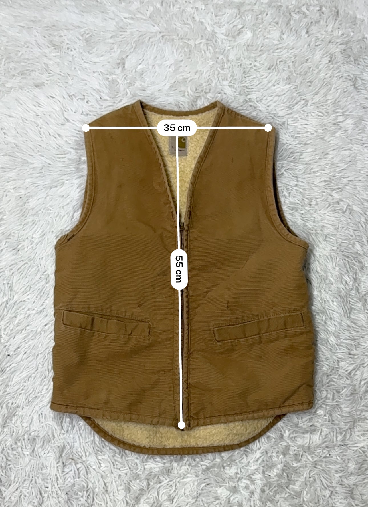 Veste Carhartt sans manches doublée sherpa – marron - Taille S