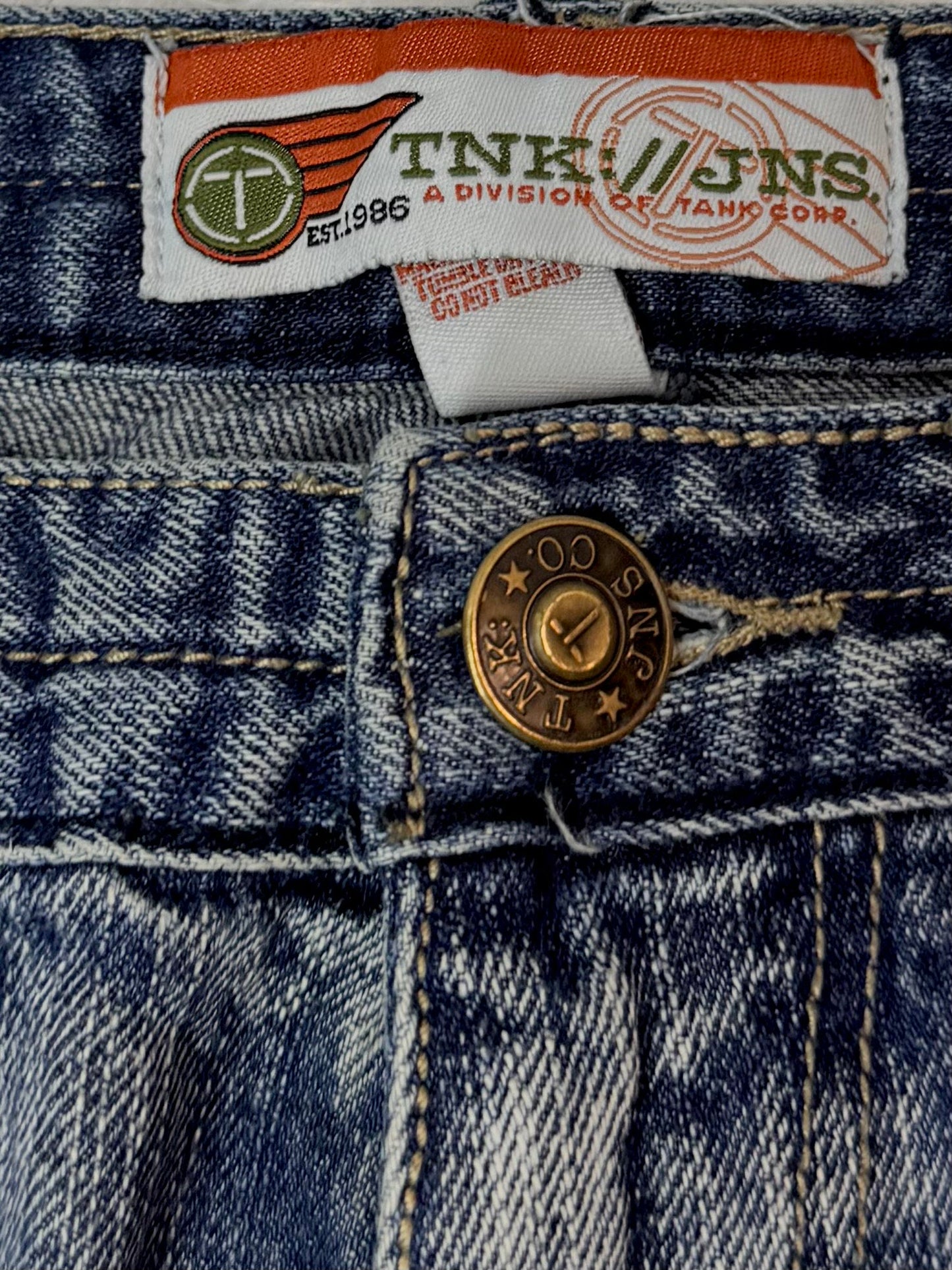 Jean Y2K TNK Jeans bleu délavé – coupe baggy vintage (Taille FR 46)