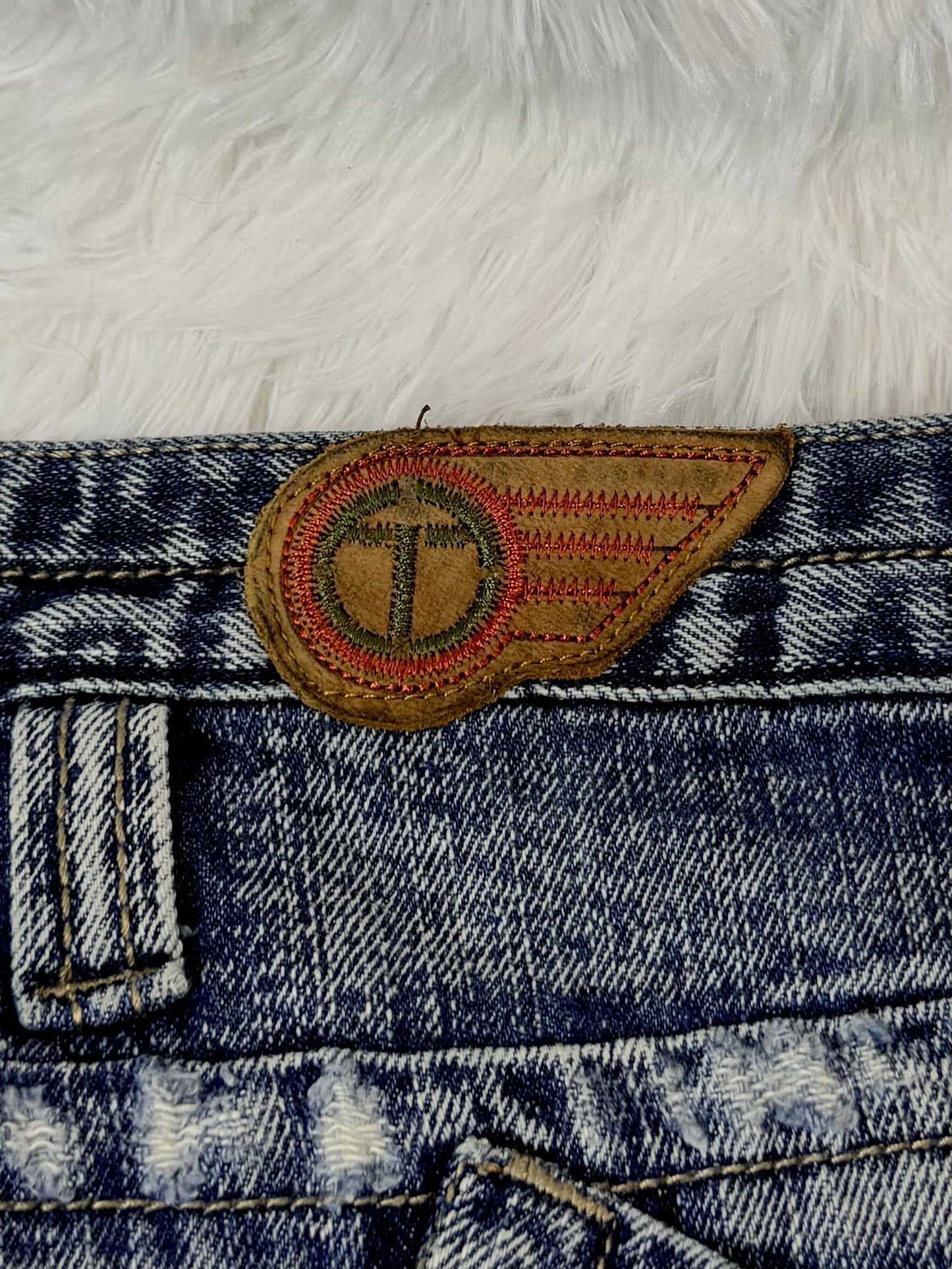 Jean Y2K TNK Jeans bleu délavé – coupe baggy vintage (Taille FR 46)