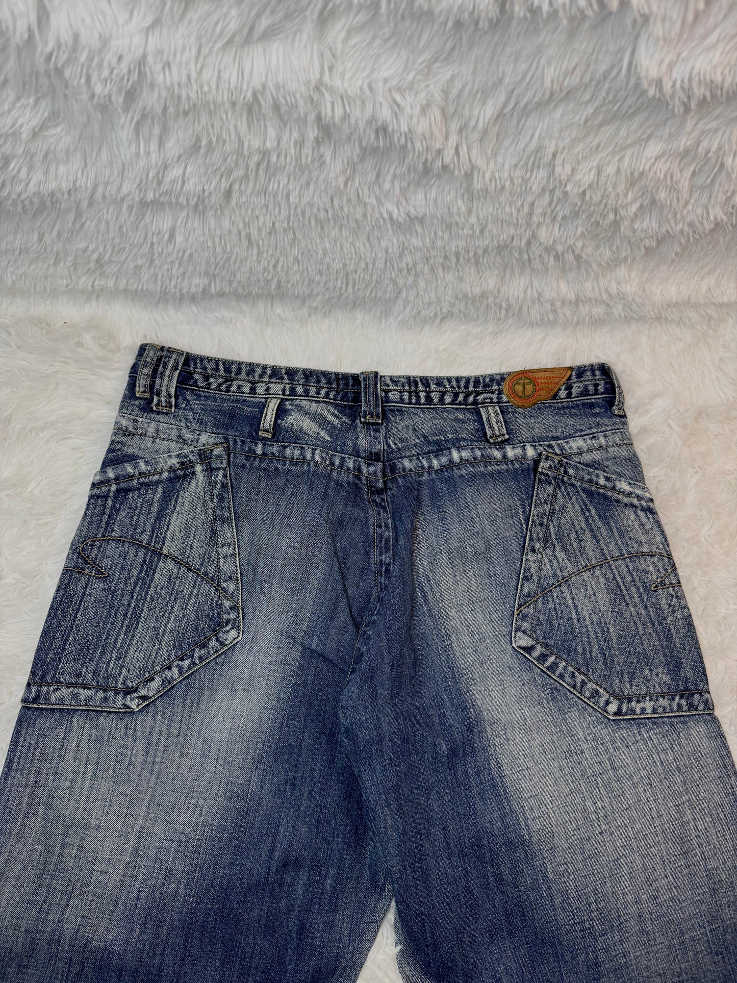 Jean Y2K TNK Jeans bleu délavé – coupe baggy vintage (Taille FR 46)