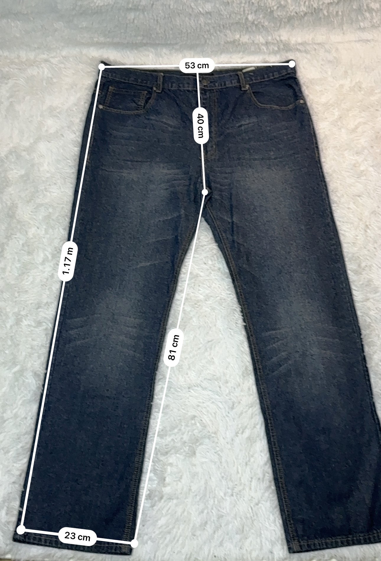 Jean droit classique “Beverly Hills Polo Club” bleu brut – coupe regular (Taille FR 52)