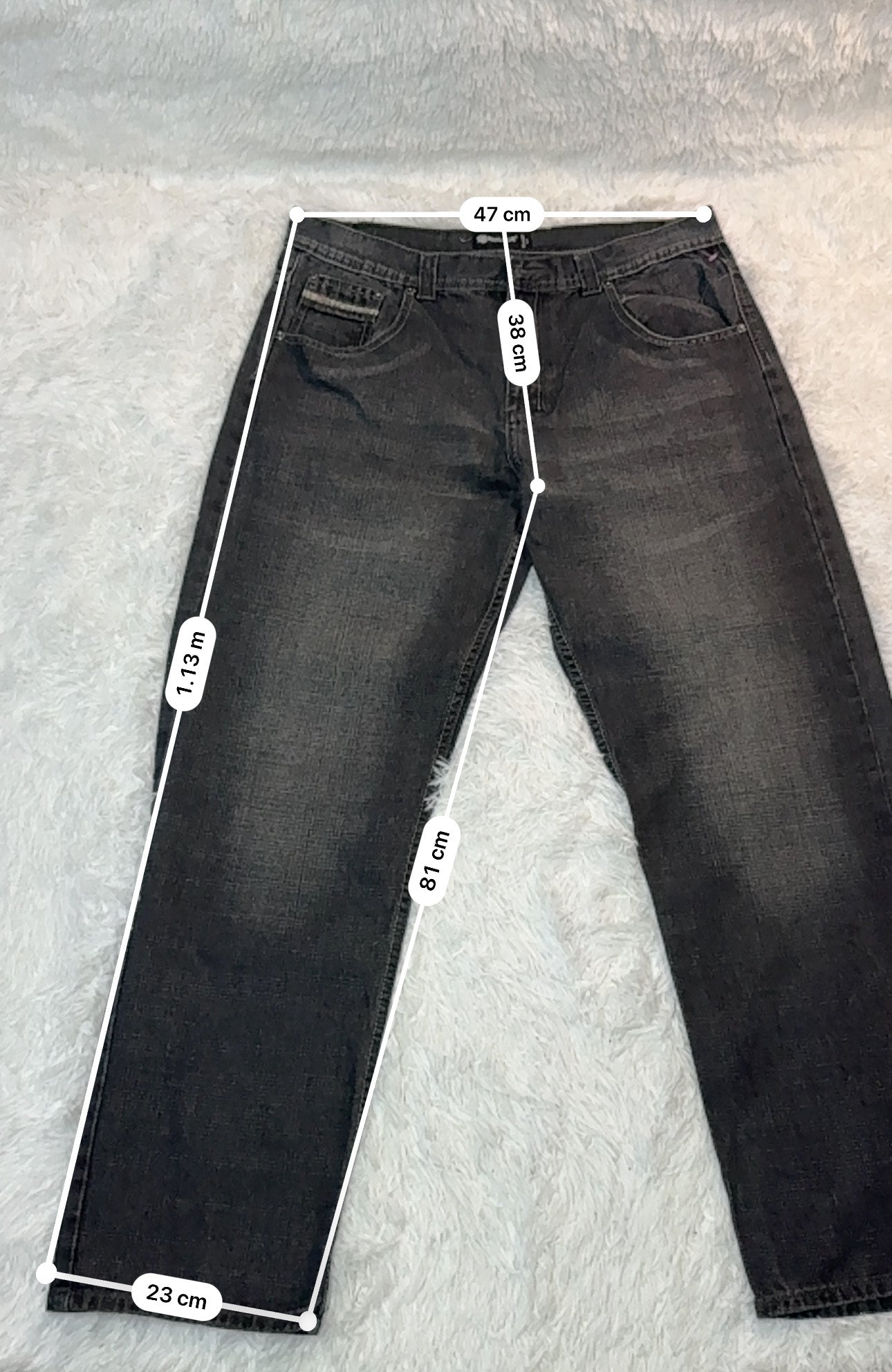 Jean Royal Blue “Jeans Division” gris délavé – coupe droite vintage (Taille FR 48)