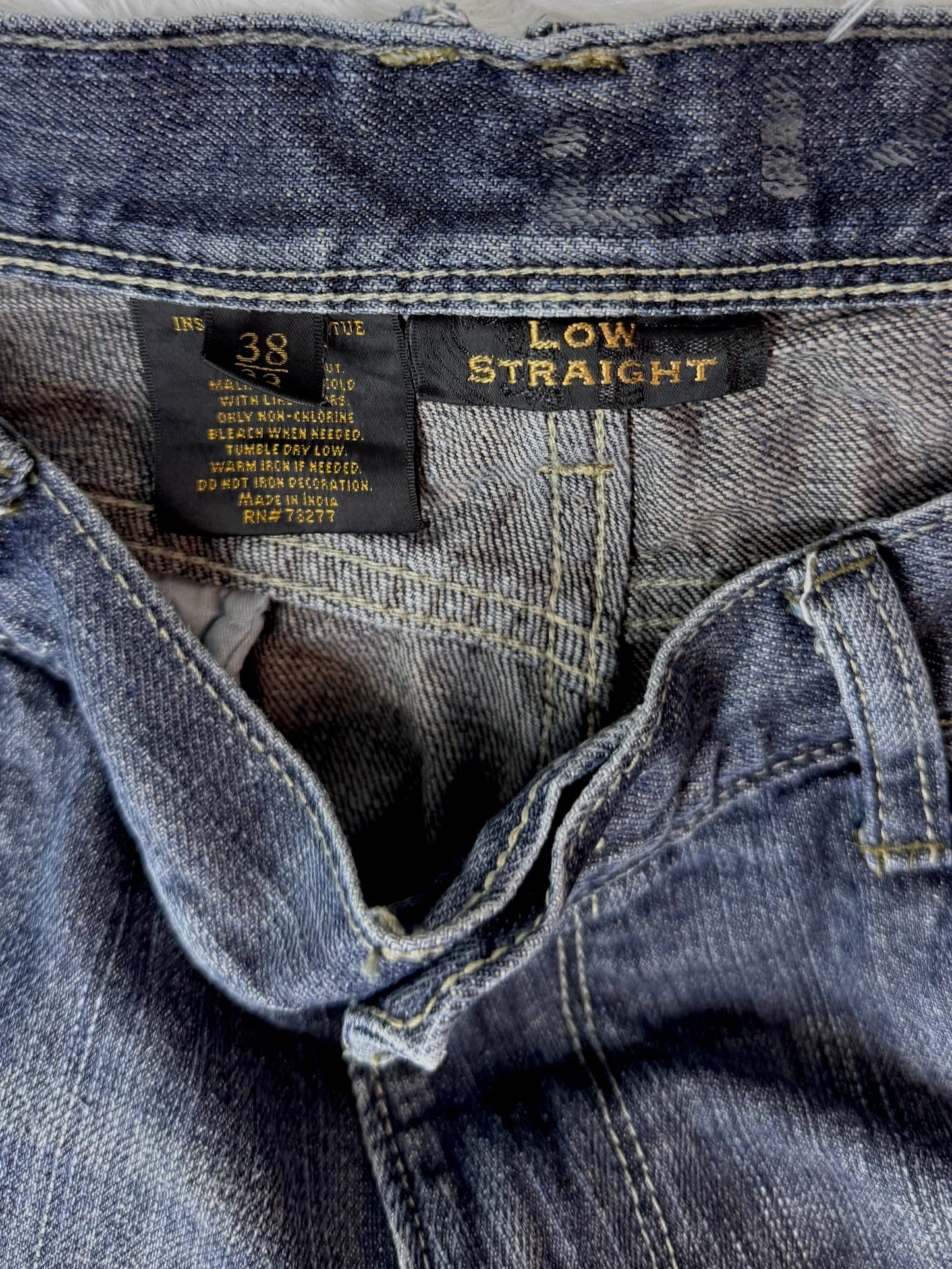 Jean Helix N56 – Low Straight – Détails Cuir & Zip - Taille FR 48