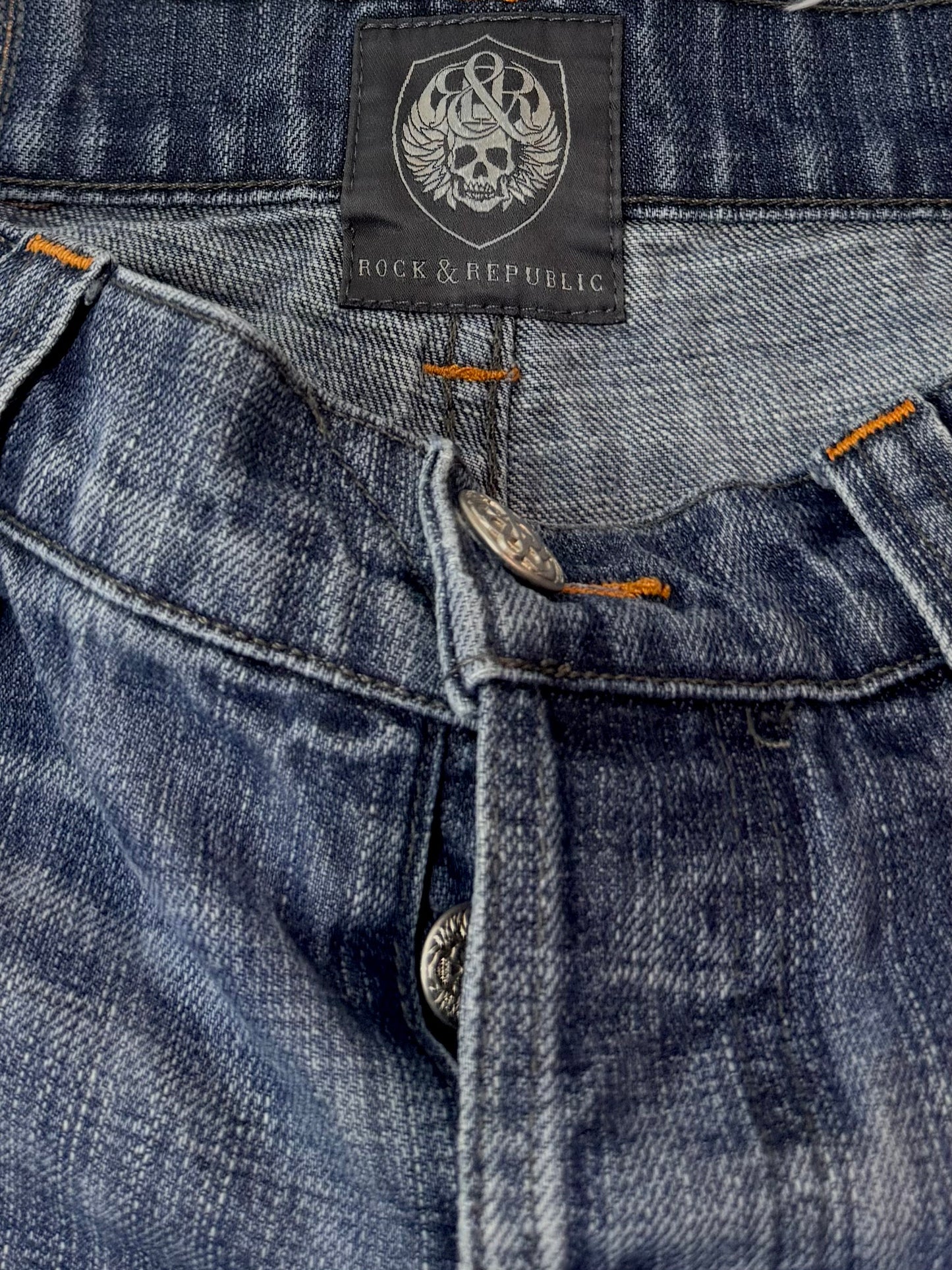 Jean Rock & Republic – Délavage Bleu Foncé – Made in USA - Taille FR 46