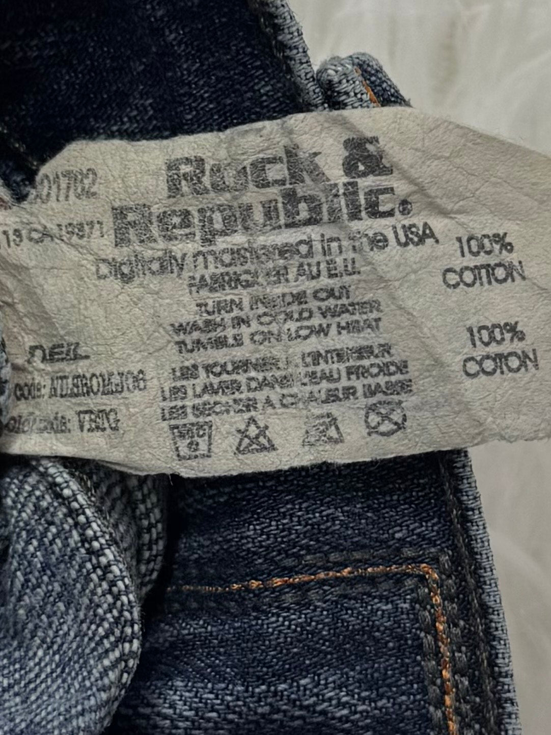 Jean Rock & Republic – Délavage Bleu Foncé – Made in USA - Taille FR 46