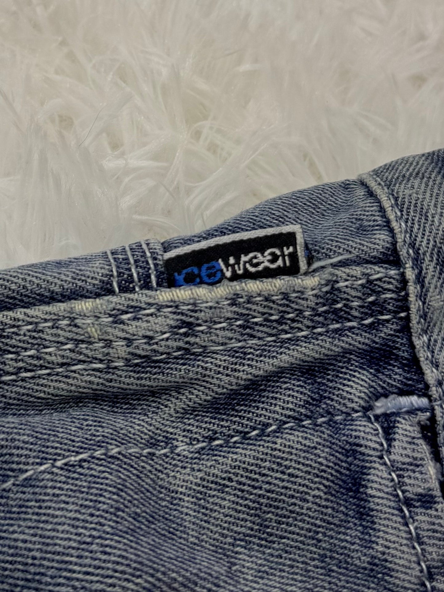 Jean Icewear by Ice-T – Wide Leg Vintage Y2K – Délavage Bleu Clair - Taille FR 44