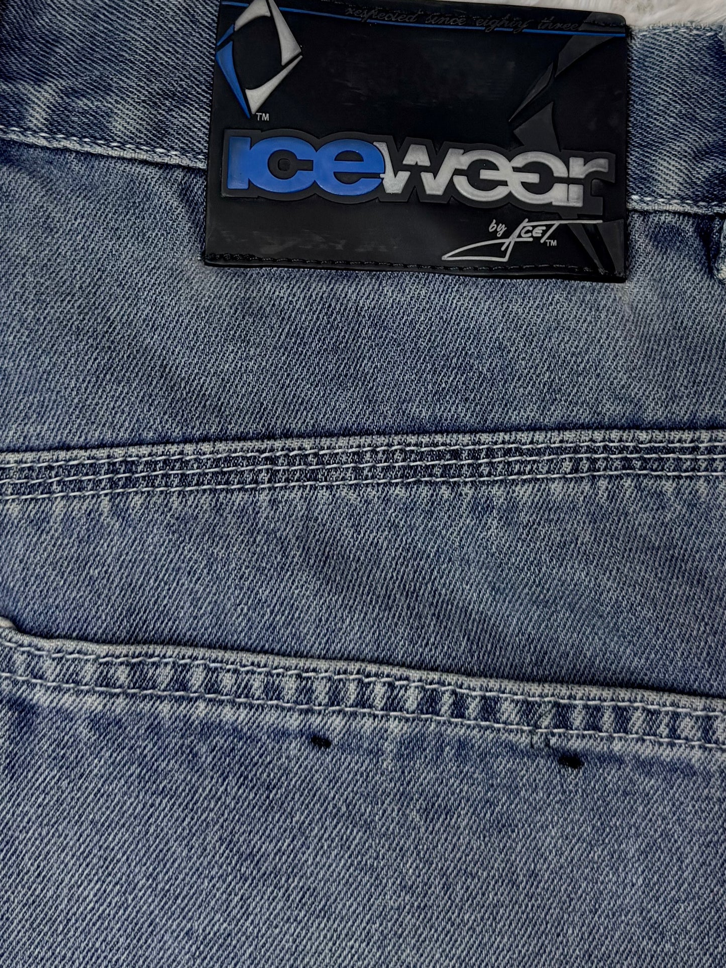 Jean Icewear by Ice-T – Wide Leg Vintage Y2K – Délavage Bleu Clair - Taille FR 44