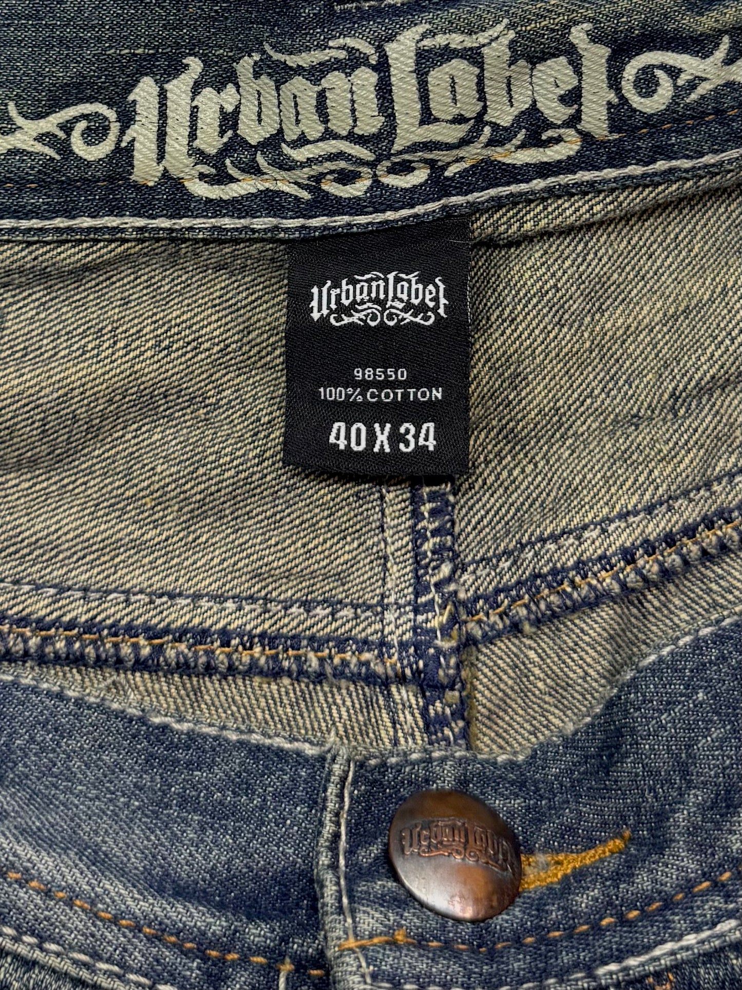 Jean Urban Label – Broderies & Détails Cloutés – Délavage Vintage - Taille FR 50