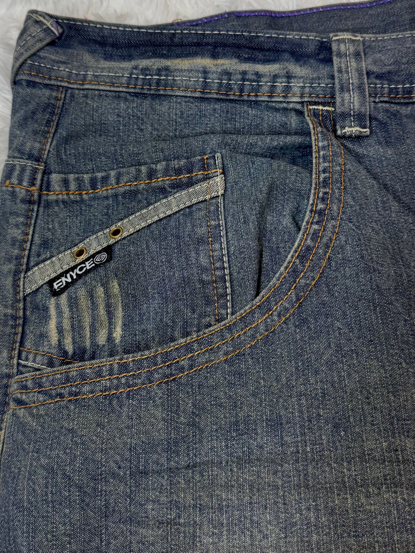 Jean ENYCE by Sean Combs – Wide Fit Vintage 2000s – Détails Cloutés & Broderies - Taille FR 60