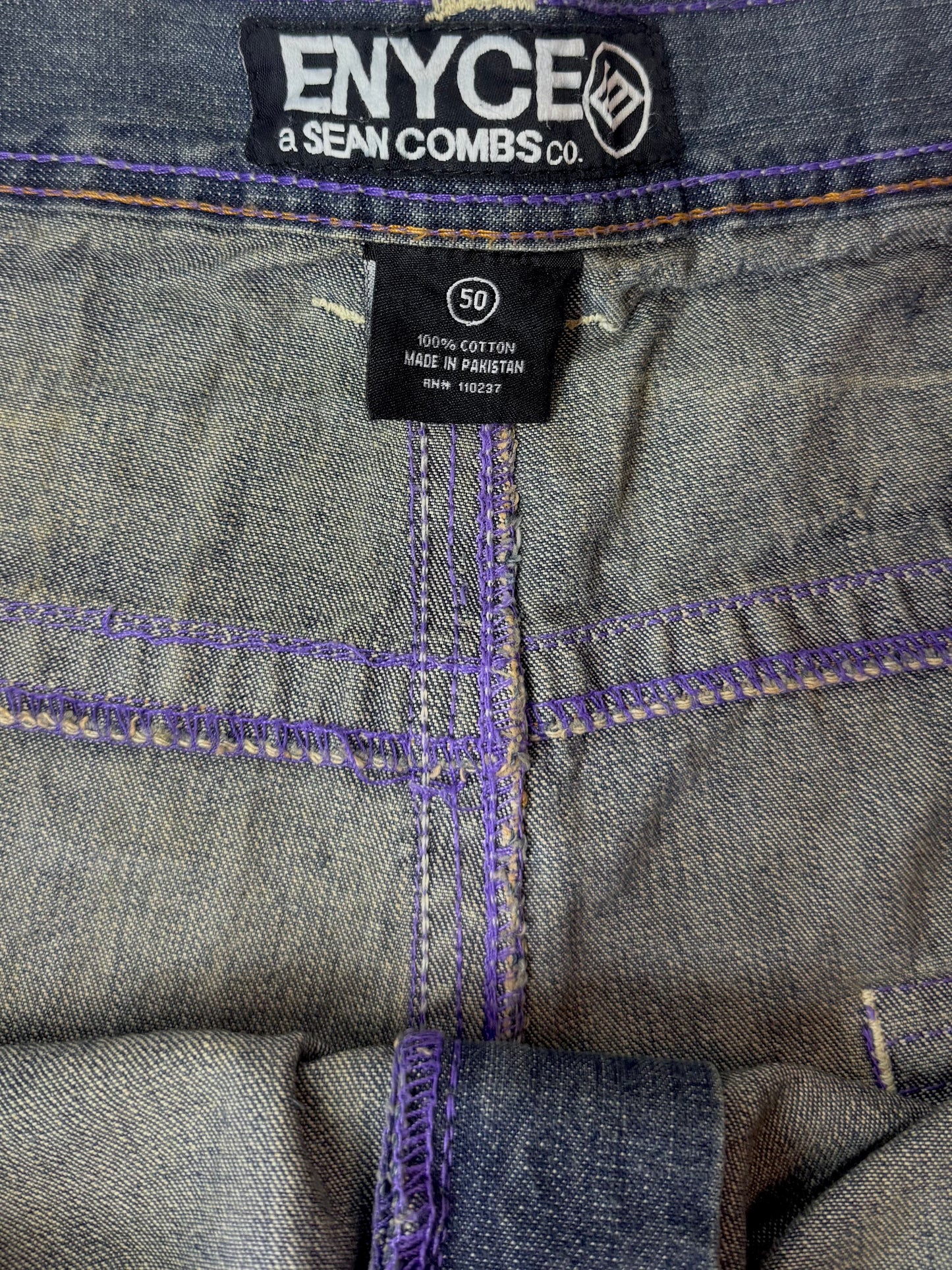 Jean ENYCE by Sean Combs – Wide Fit Vintage 2000s – Détails Cloutés & Broderies - Taille FR 60