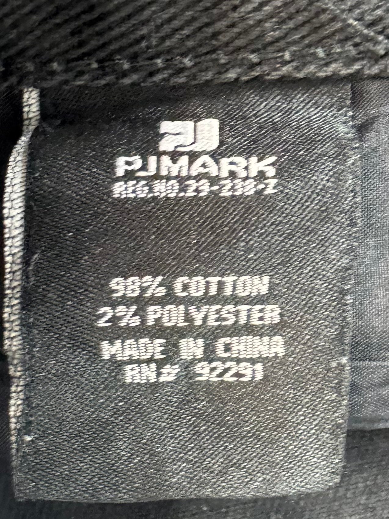 Jean PJMARK Noir – Coupe Droite Épaisse – Style Minimal & Vintage - Taille FR 54