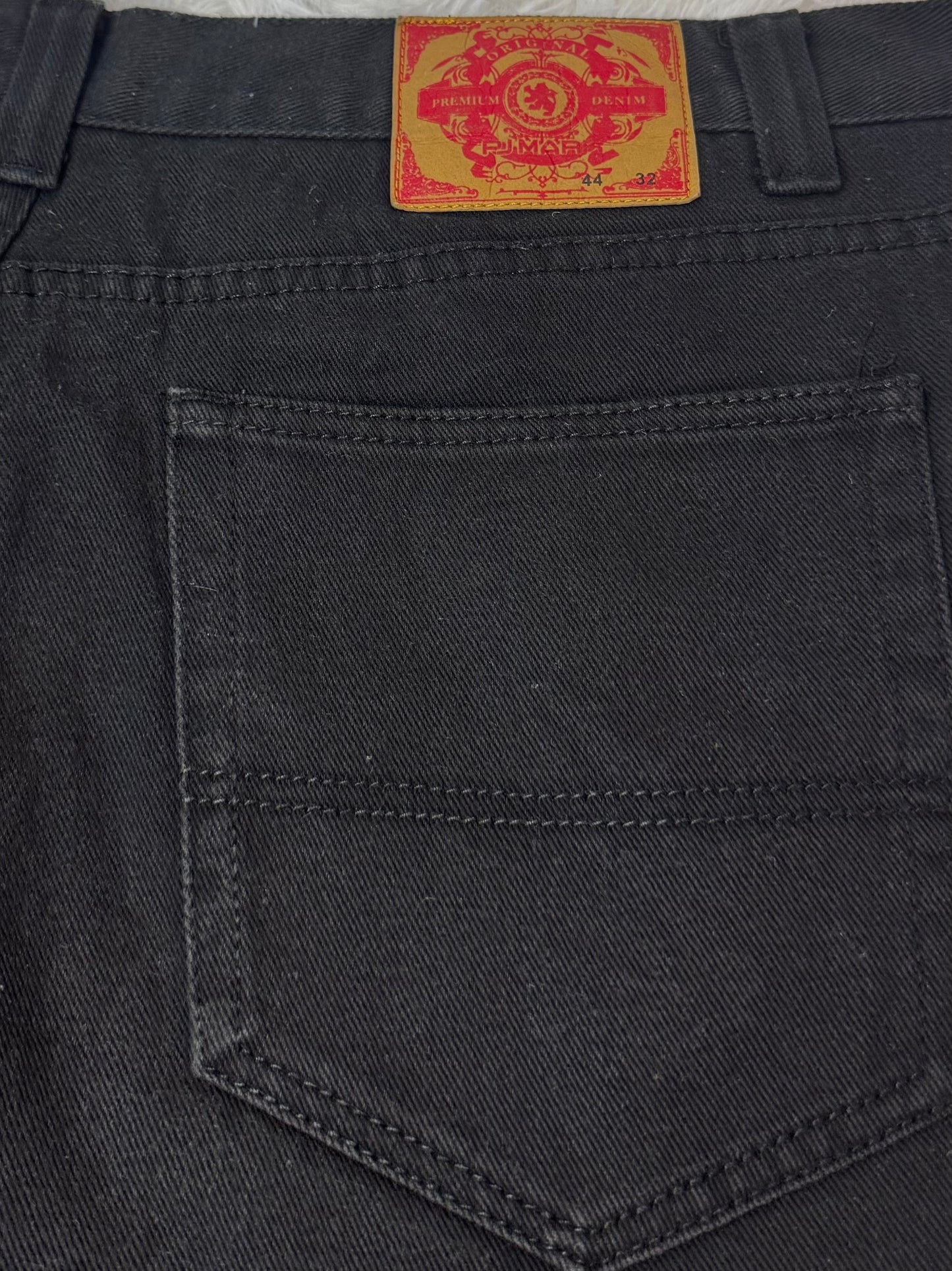 Jean PJMARK Noir – Coupe Droite Épaisse – Style Minimal & Vintage - Taille FR 54