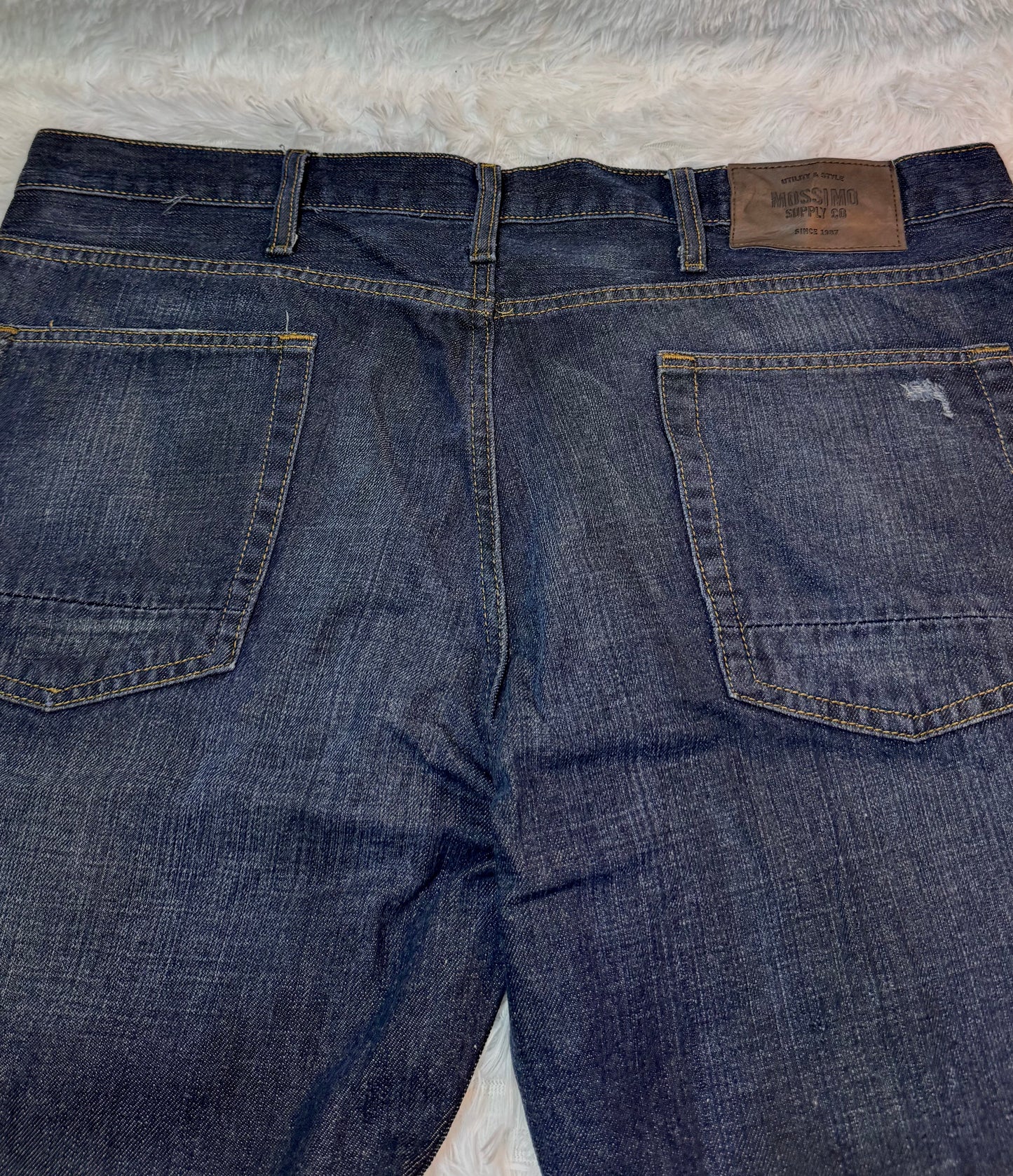 Jean Mossimo Supply Co – Coupe Droite Vintage Bleu Brut – Y2K Utility Denim - Taille FR 50