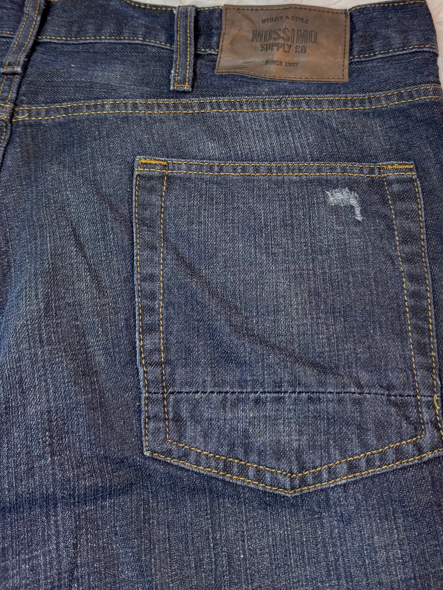 Jean Mossimo Supply Co – Coupe Droite Vintage Bleu Brut – Y2K Utility Denim - Taille FR 50