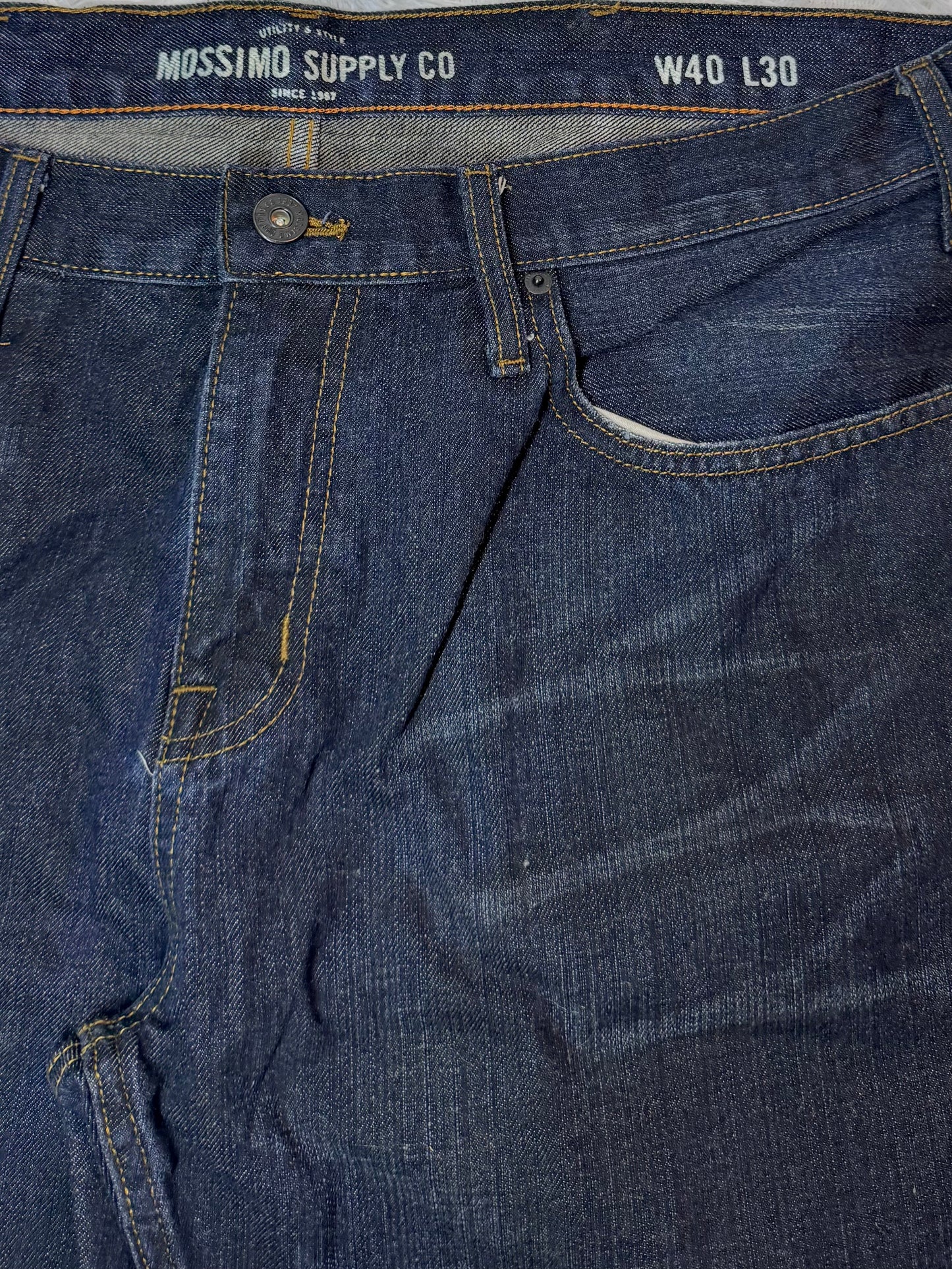 Jean Mossimo Supply Co – Coupe Droite Vintage Bleu Brut – Y2K Utility Denim - Taille FR 50