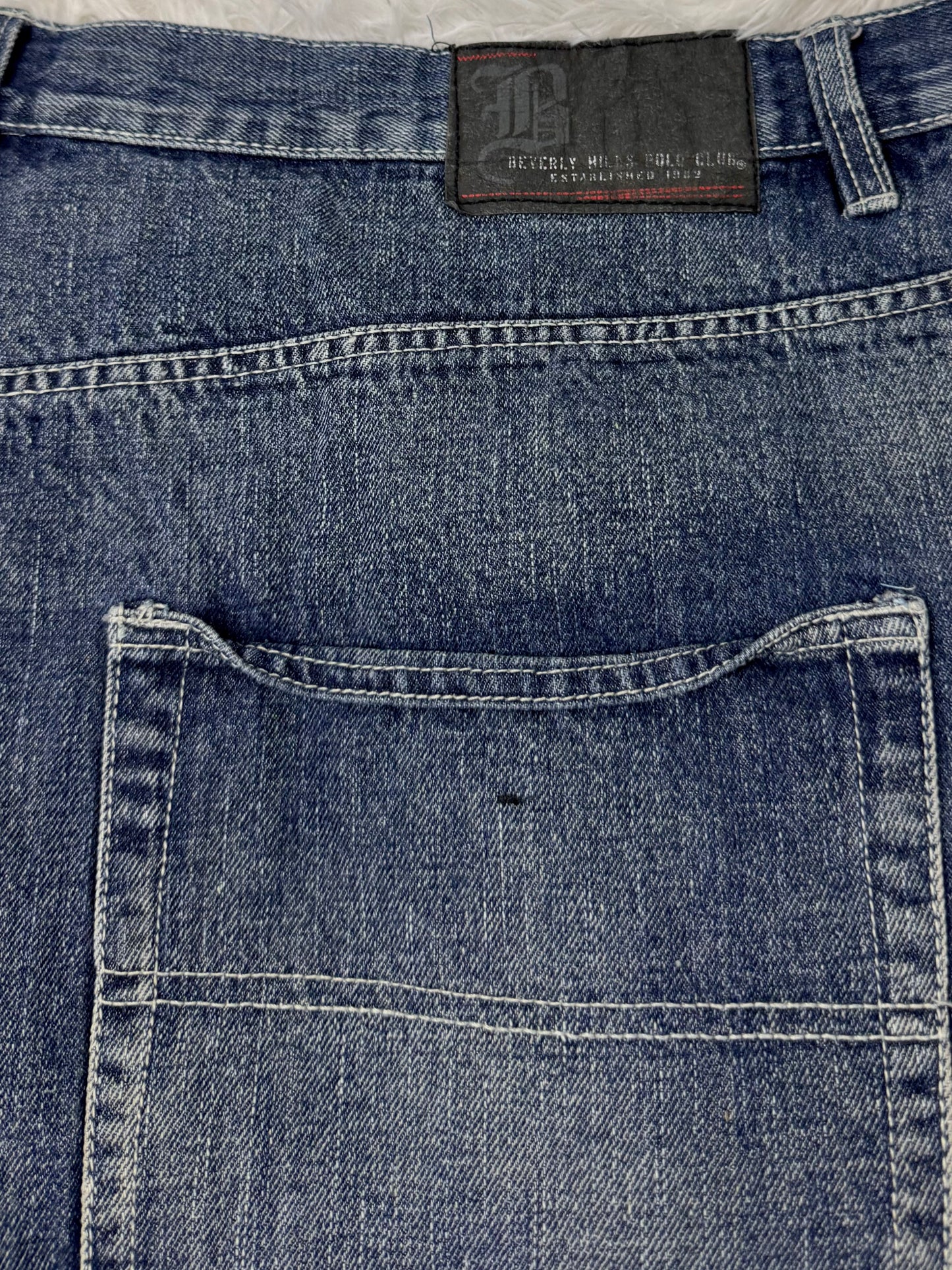 Jean Beverly Hills Polo Club – Coupe Droite Loose Vintage – Bleu Clair Délavé - Taille FR 56