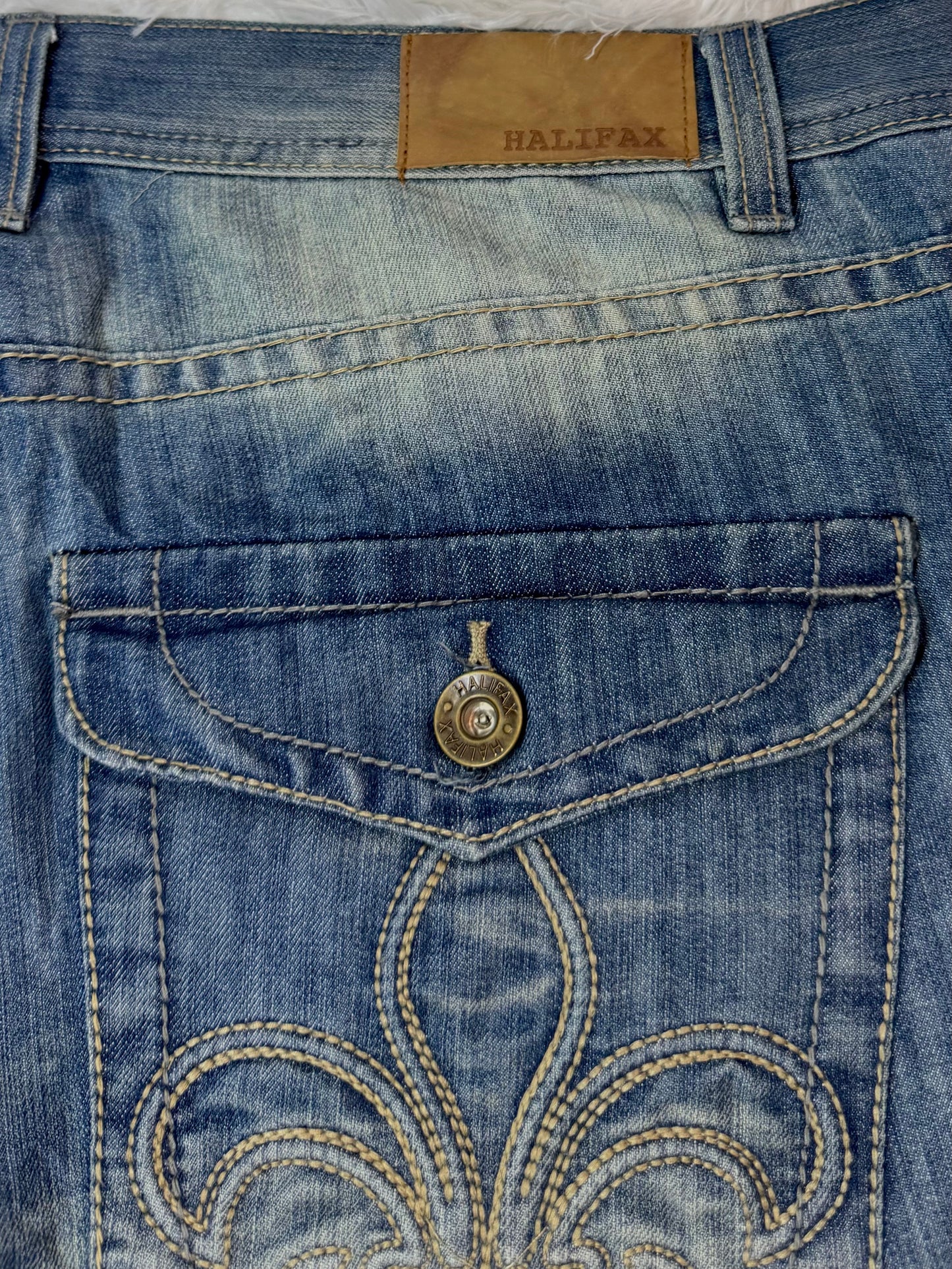 Jean Halifax Vintage – Délavage Clair / Broderies Dos - Taille FR 48