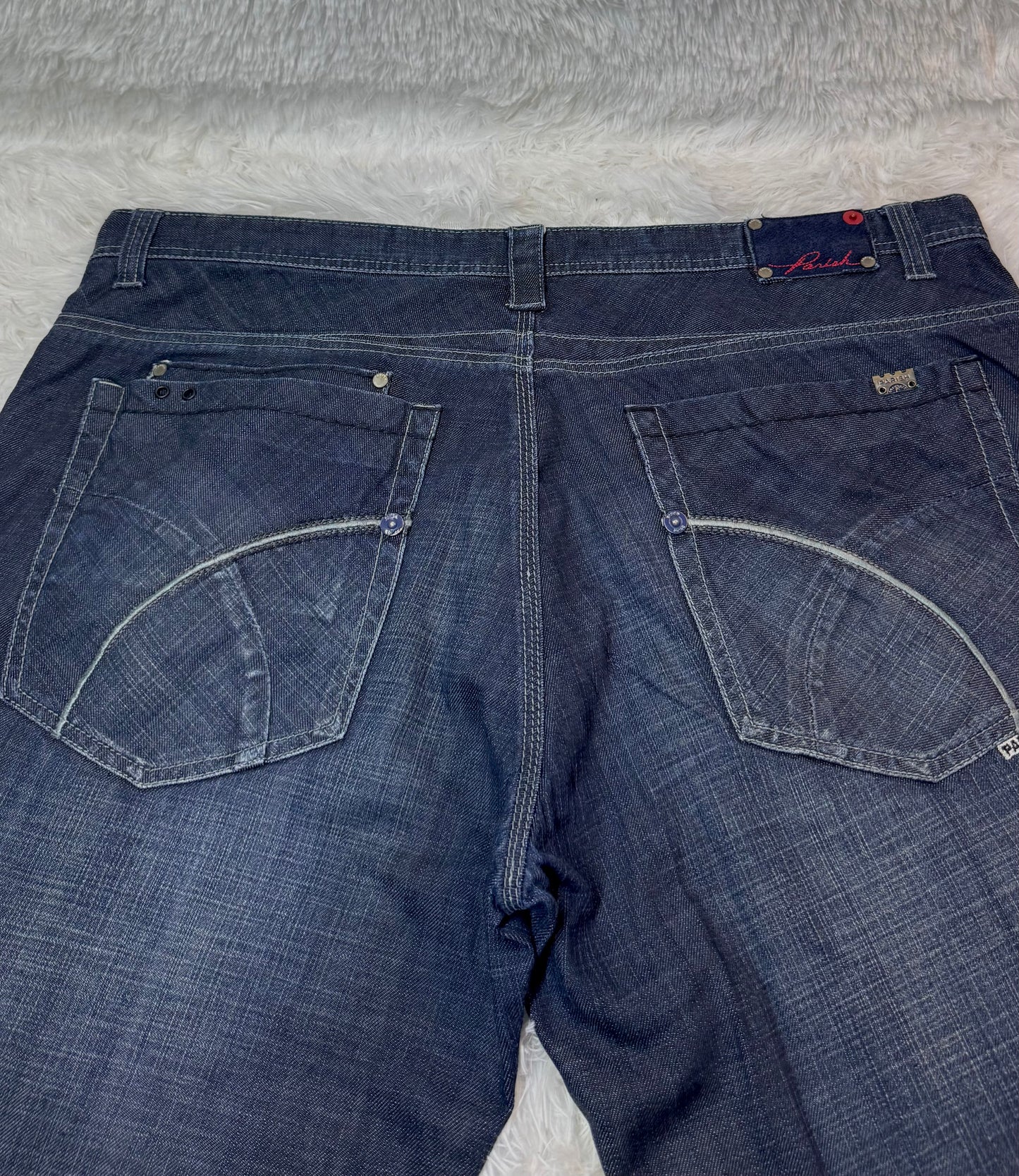 Jean Parish Vintage – Délavage Foncé / Détails Brodés - Taille FR 52