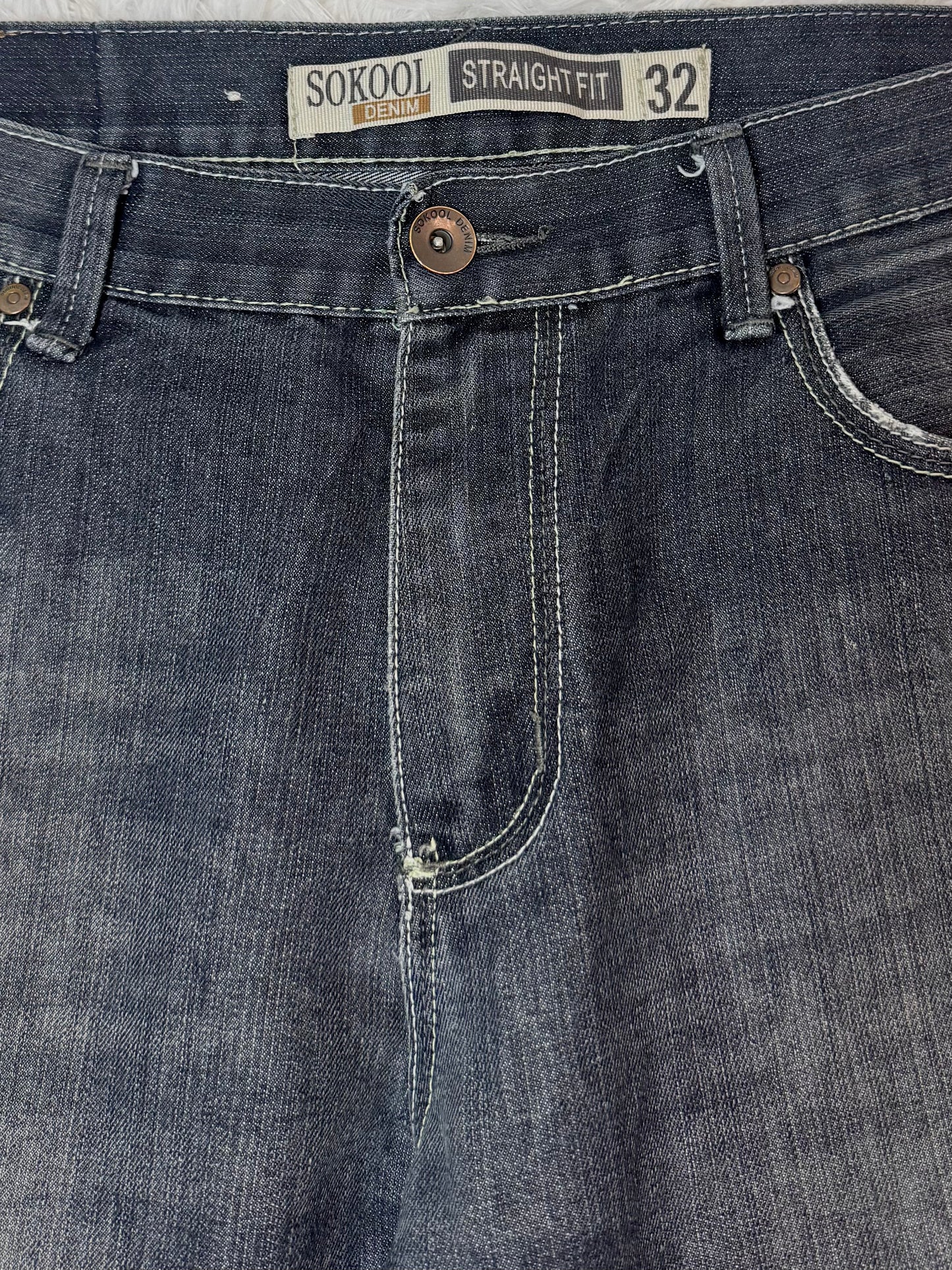 Jean Sokool Denim – Straight Fit / Délavage Foncé - Taille FR 42