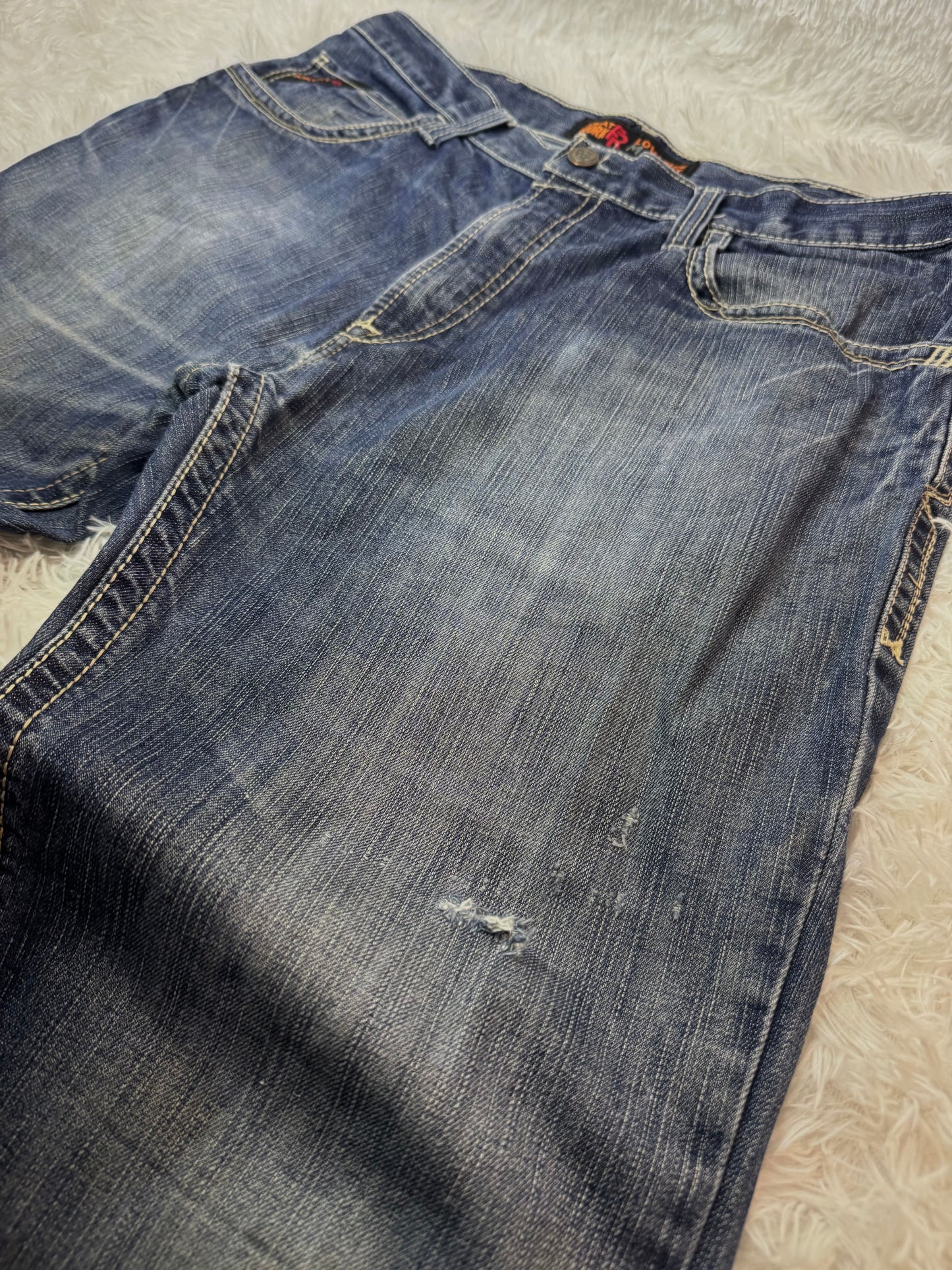 Jean Ariat FR Work M4 – Bootcut Low Rise / Délavage Bleu Usé Taille FR 48