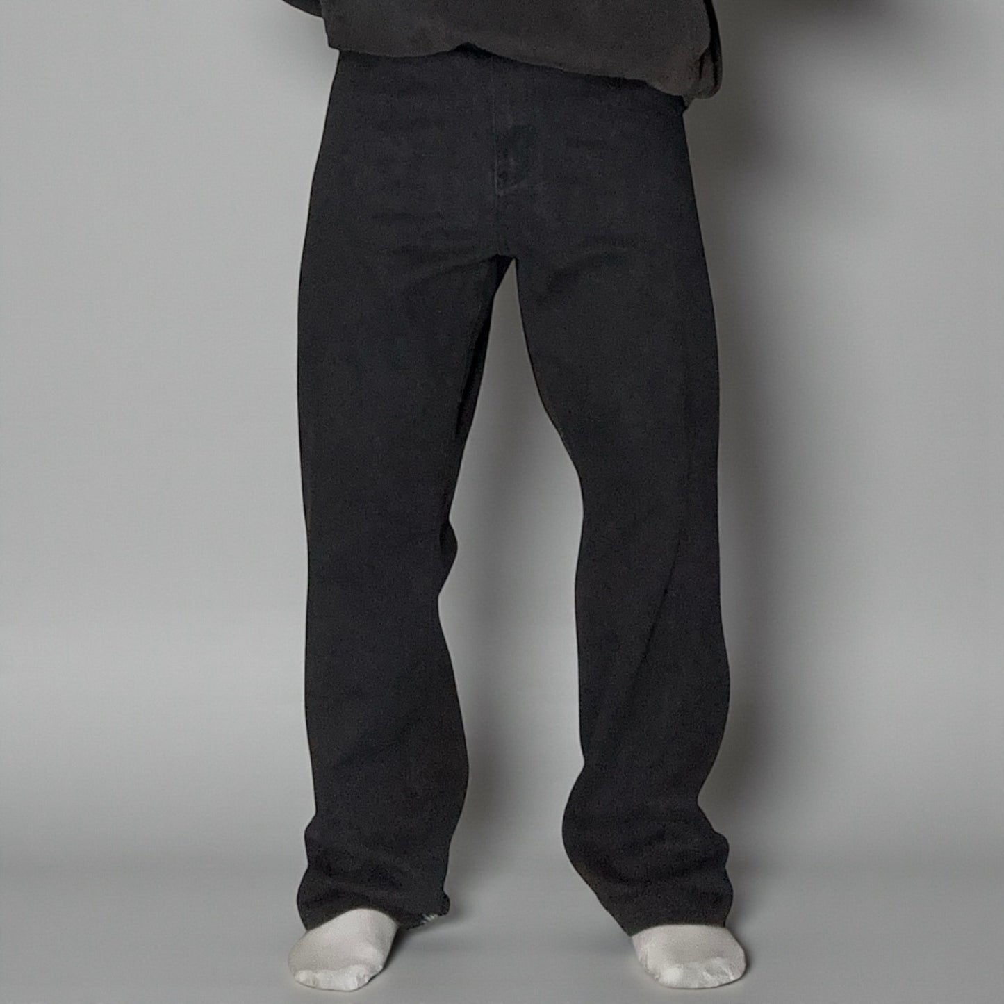 Jean PJMARK Noir – Coupe Droite Épaisse – Style Minimal & Vintage - Taille FR 54