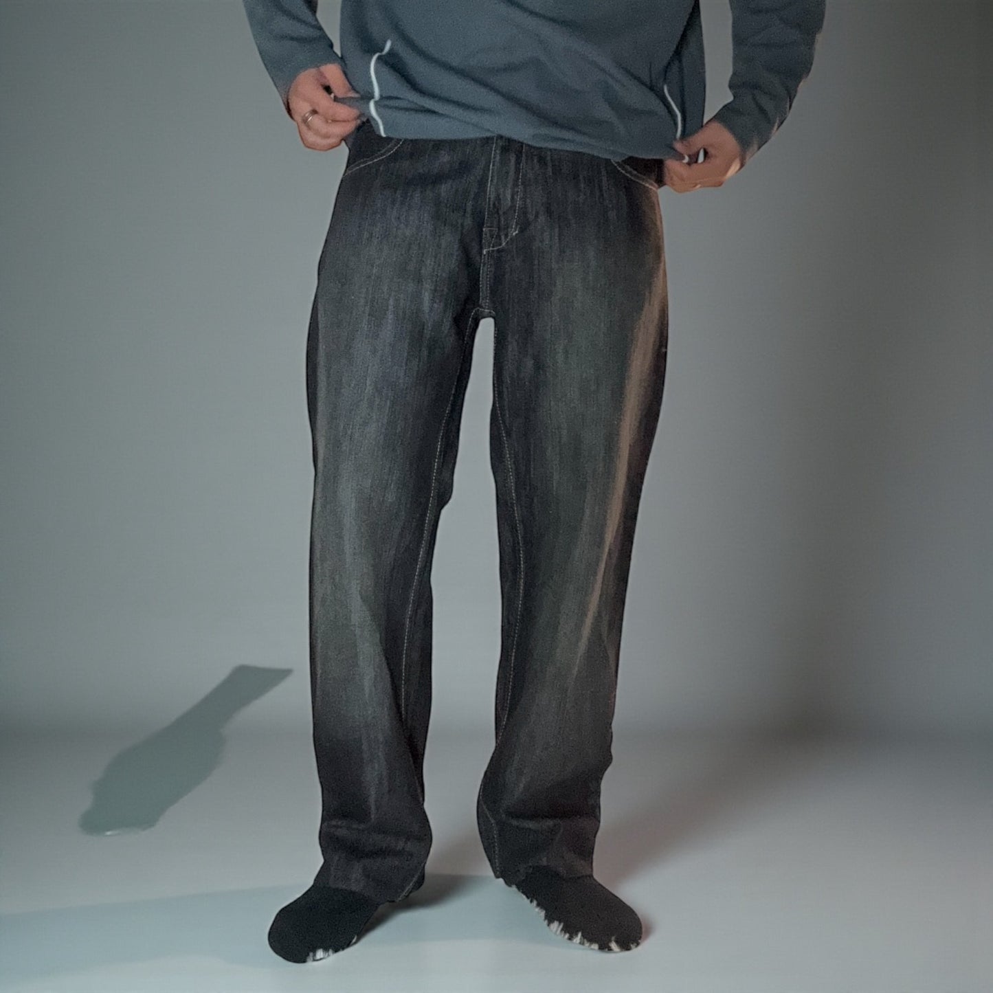 Jean Southpole Premium – Broderies Gold / Coupe Large Vintage Y2K - Taille FR 44