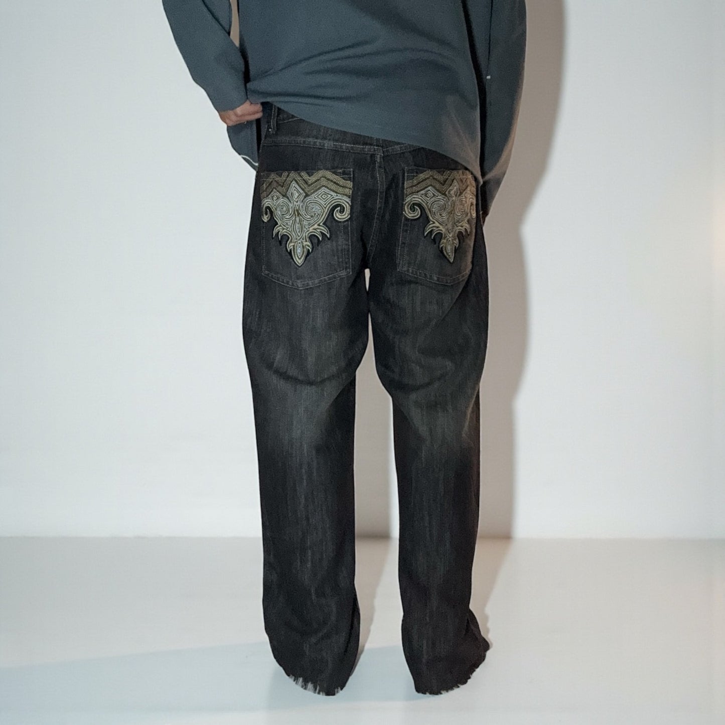 Jean Southpole Premium – Broderies Gold / Coupe Large Vintage Y2K - Taille FR 44