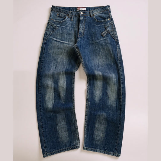 Jean Y2K TNK Jeans bleu délavé – coupe baggy vintage (Taille FR 46)