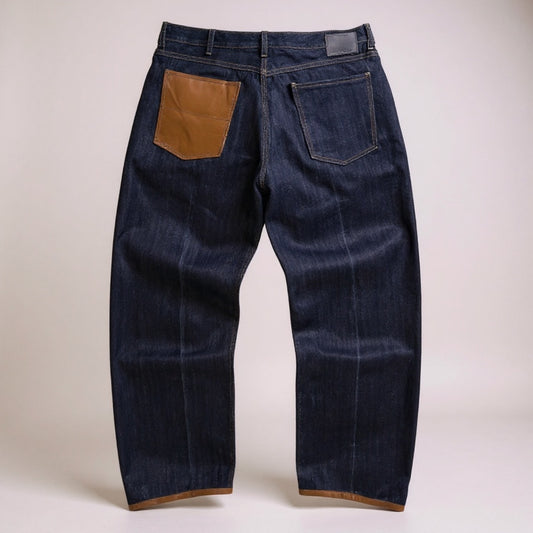 Jean Sean John Vintage – Made in Hong Kong – Reworked Cuir - Taille FR 50