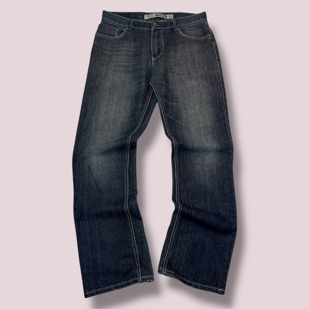 Jean Sokool Denim – Straight Fit / Délavage Foncé - Taille FR 42