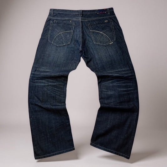 Jean Parish Vintage – Délavage Foncé / Détails Brodés - Taille FR 52