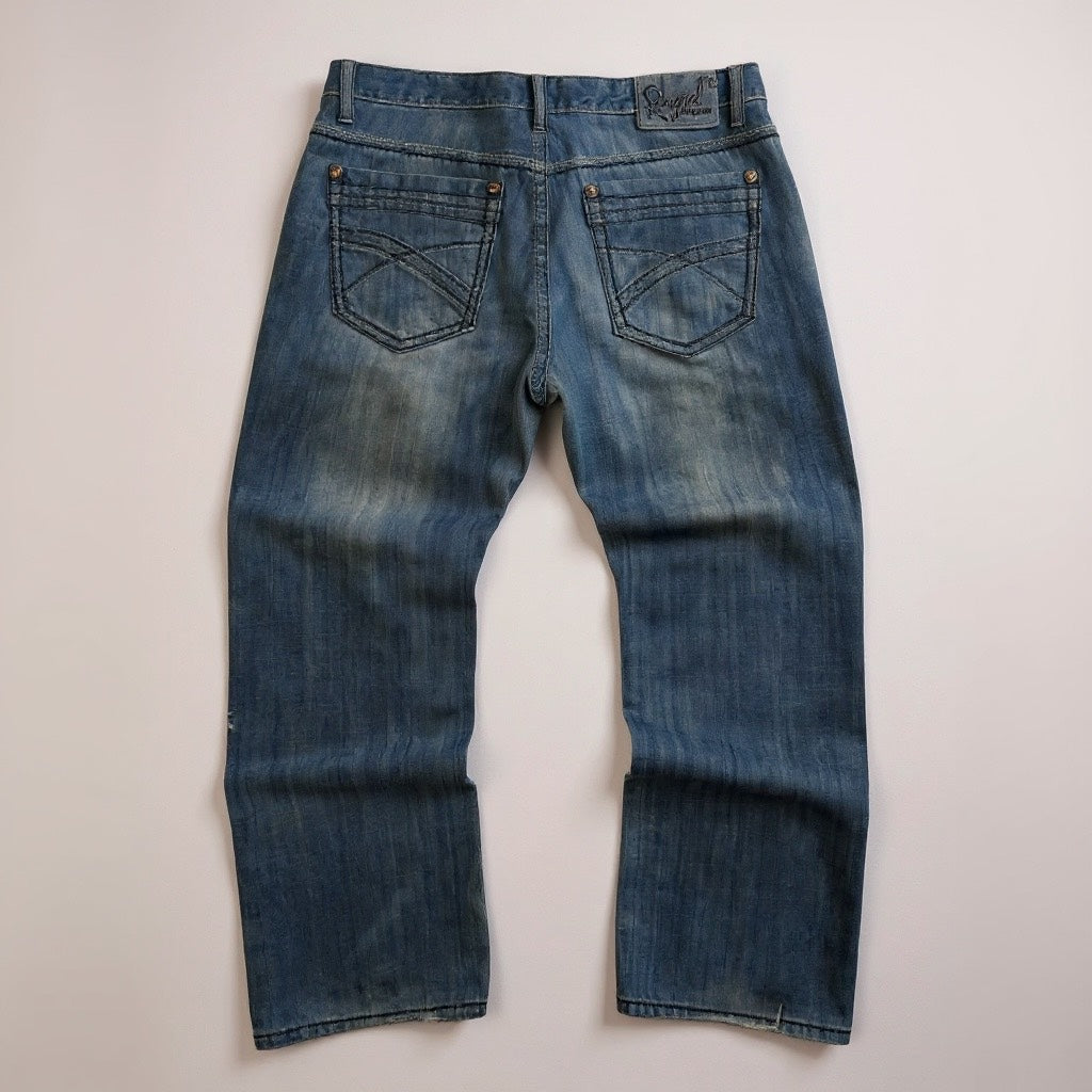 Jean Royal Premium – Délavage Bleu Moyen – Détails Brodés - Taille 44