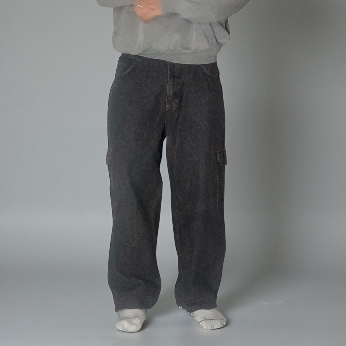 Jean State Property – Cargo Wide Fit / Délavage Foncé Vintage - Taille FR 48