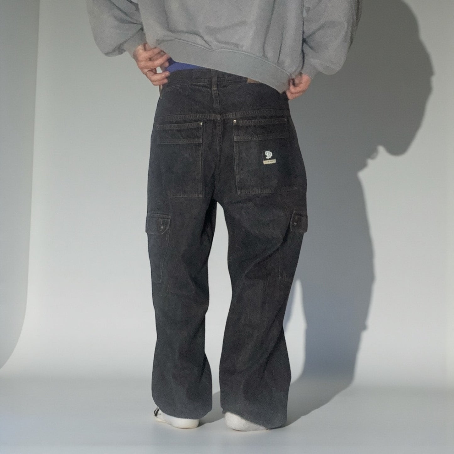 Jean State Property – Cargo Wide Fit / Délavage Foncé Vintage - Taille FR 48