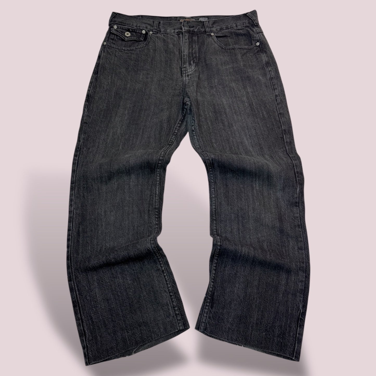 Jean Buffalo – Wide Fit Charcoal / Détails Boutonnés Vintage - Taille FR 46