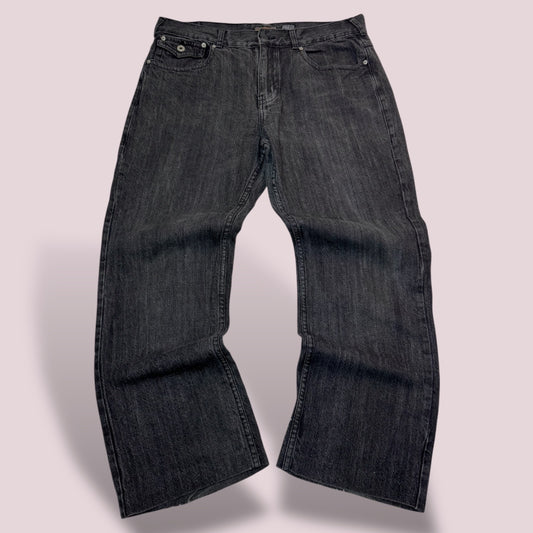 Jean Buffalo – Wide Fit Charcoal / Détails Boutonnés Vintage - Taille FR 46